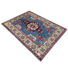 Kazak Rug Handmade Blue Medallion 3x5 ft