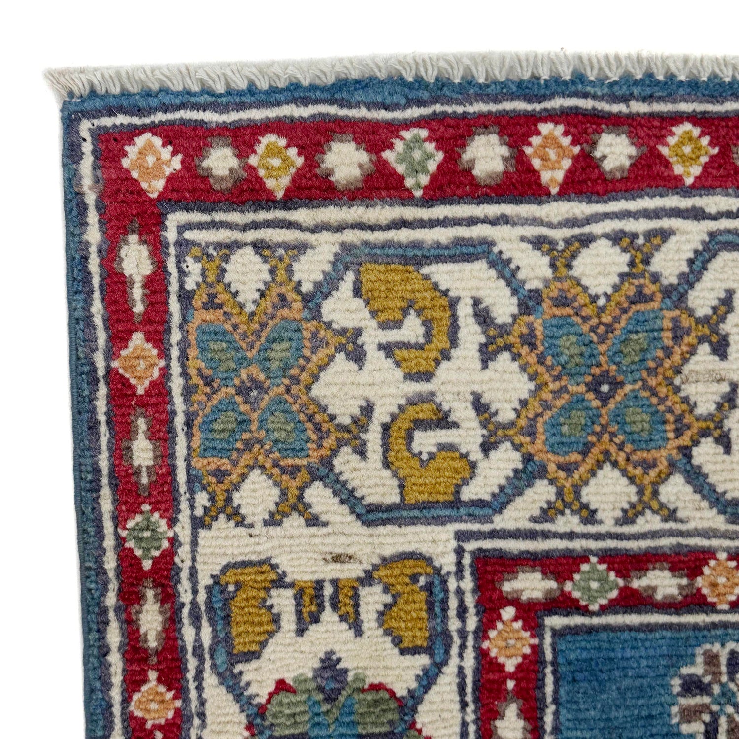 Kazak Rug Handmade Blue Medallion 3x5 ft