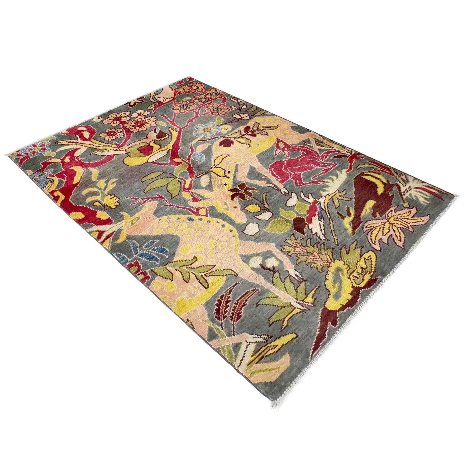 Pictorial Rug Handmade Multi Design
