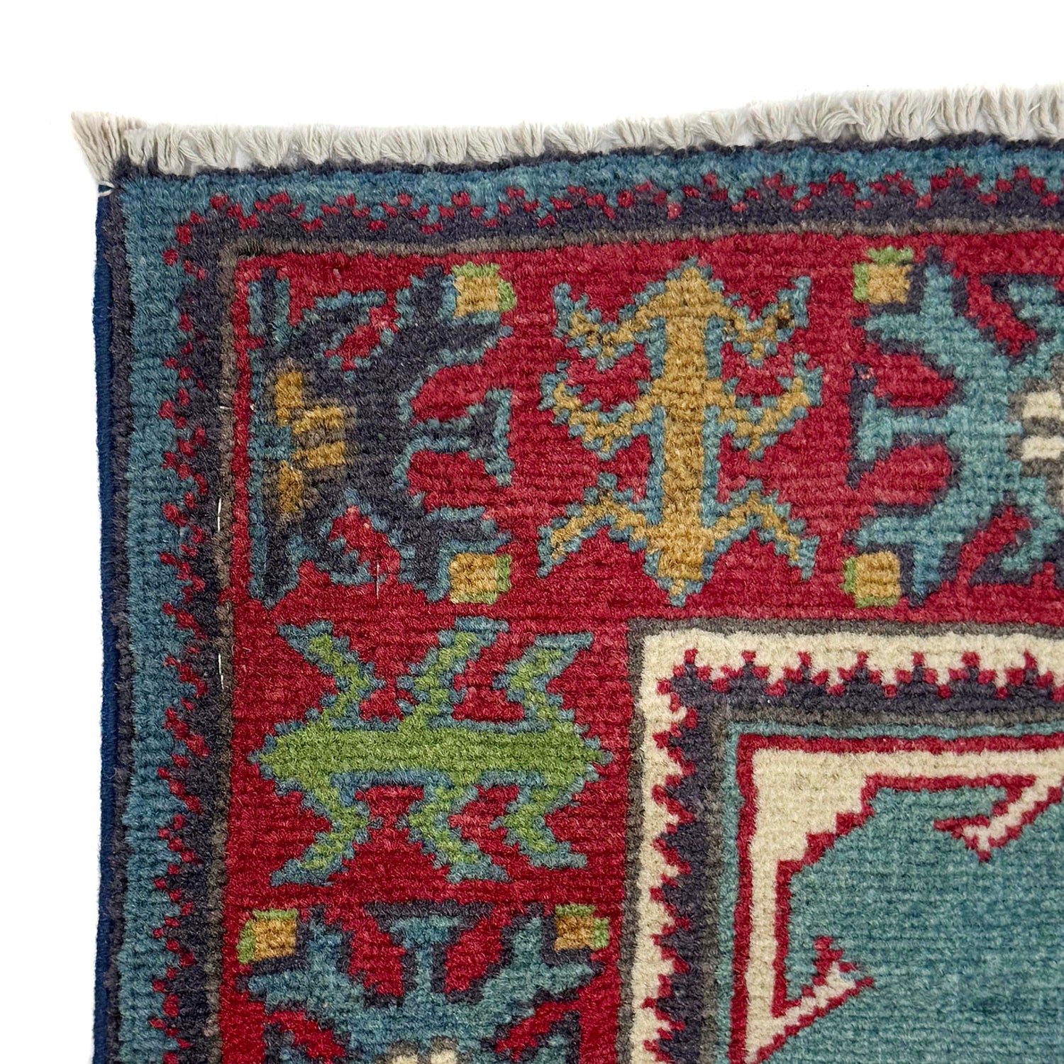 Kazak Rug Handmade Blue Medallion 3x5 ft