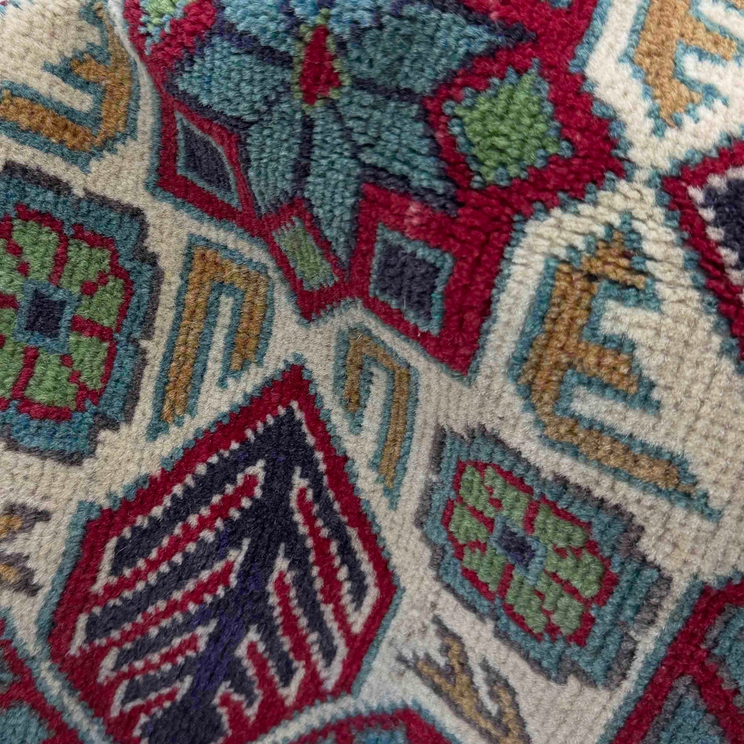 Kazak Rug Handmade Blue Medallion 3x5 ft