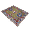 Kazak Rug Handmade Green Medallion 4x7 ft
