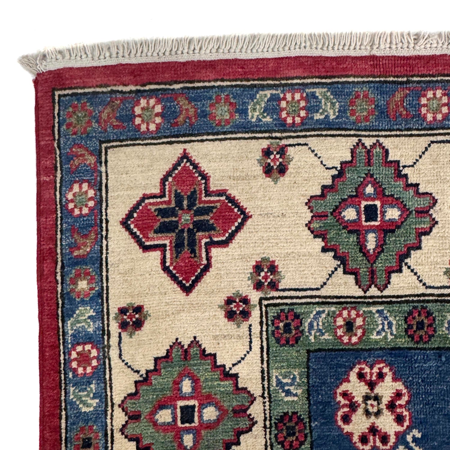 Kazak Rug Handmade Red Medallion 7x10 ft