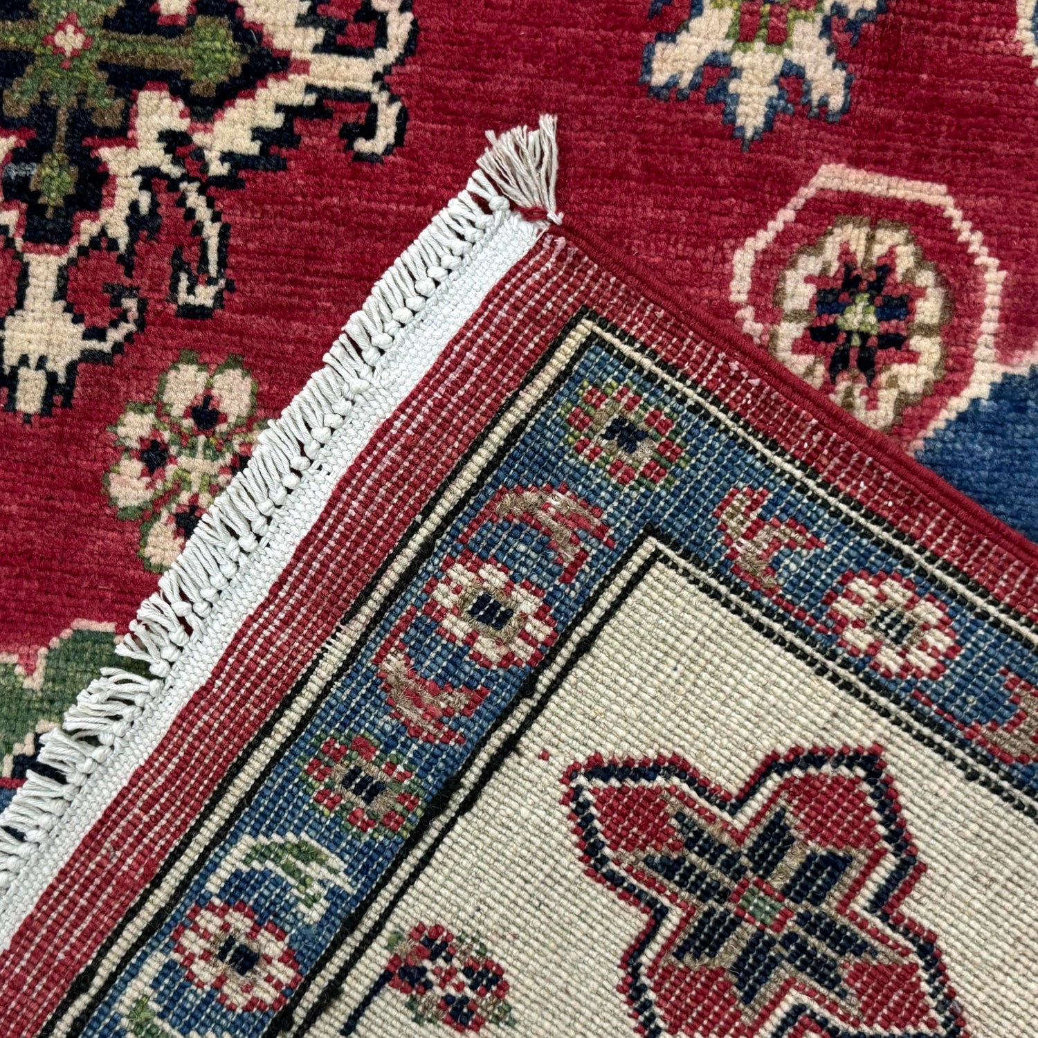 Kazak Rug Handmade Red Medallion 7x10 ft