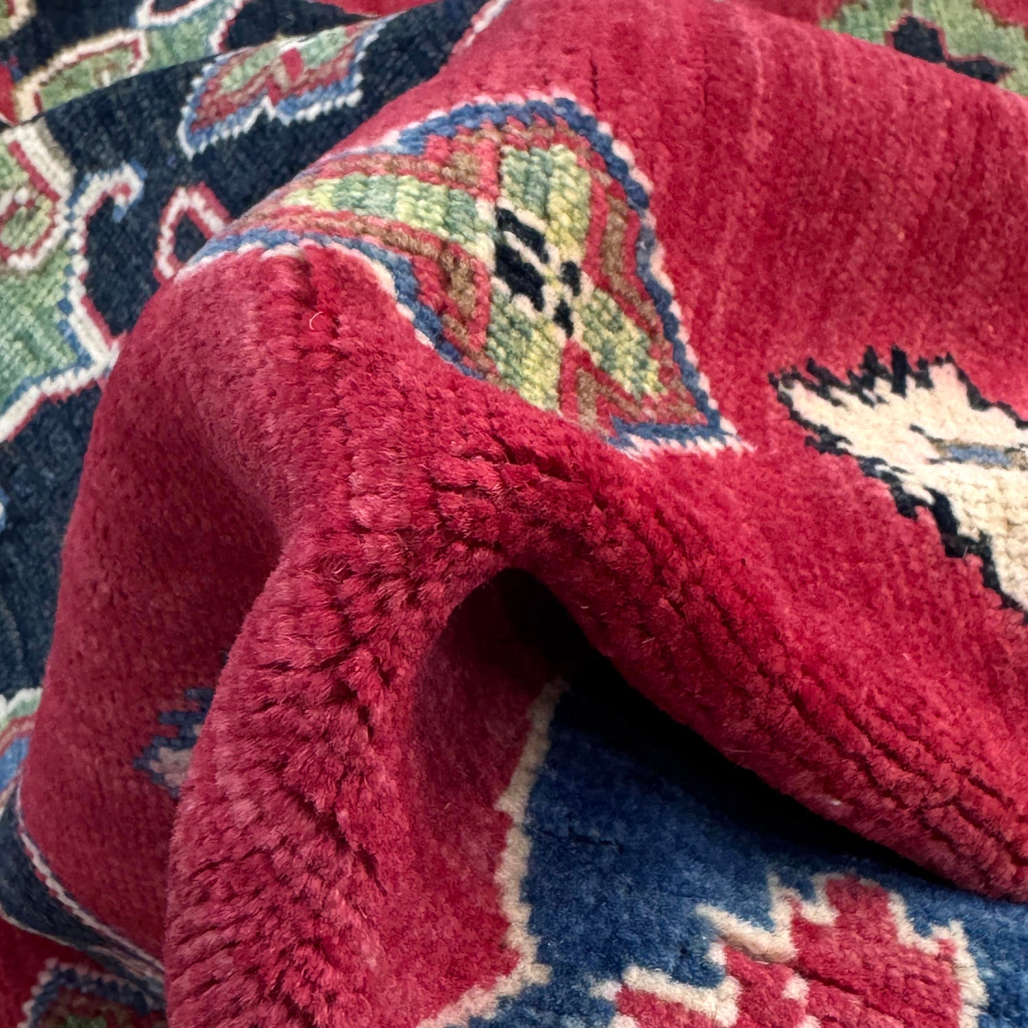 Kazak Rug Handmade Red Medallion 7x10 ft