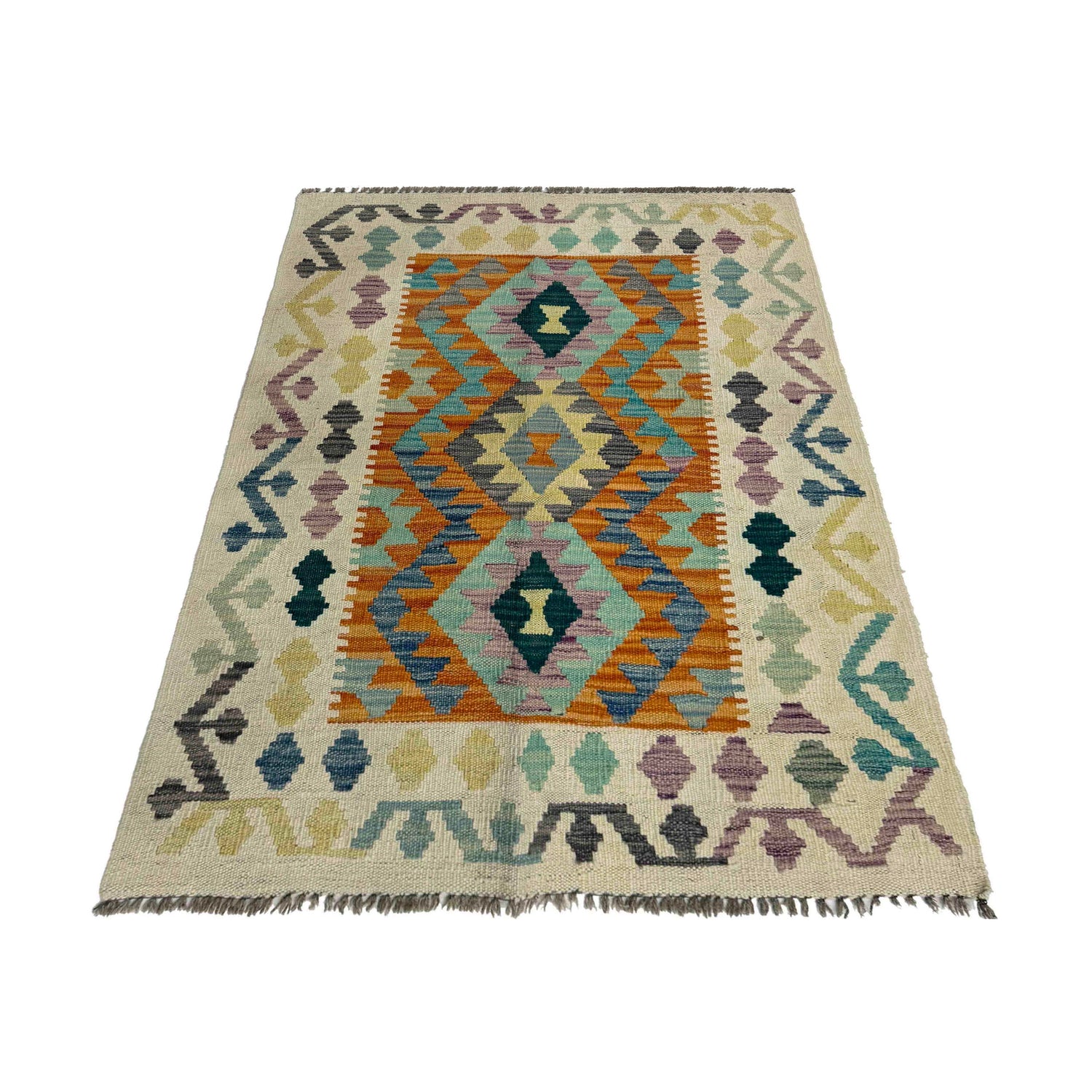 Handmade Multi Kilim Geometric 2x4 ft