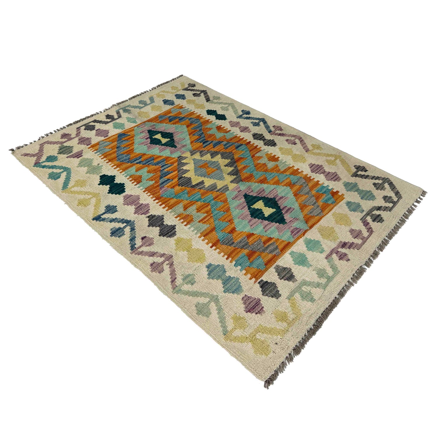 Handmade Multi Kilim Geometric 2x4 ft