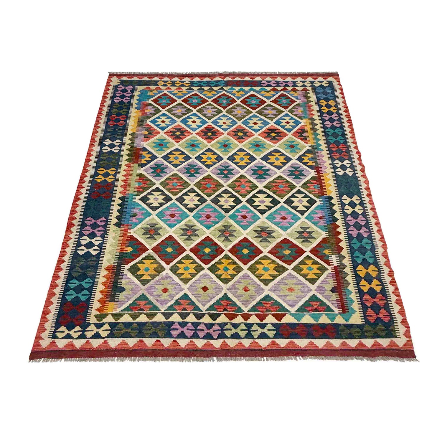 Handmade Multi Kilim Geometric 5x8 ft