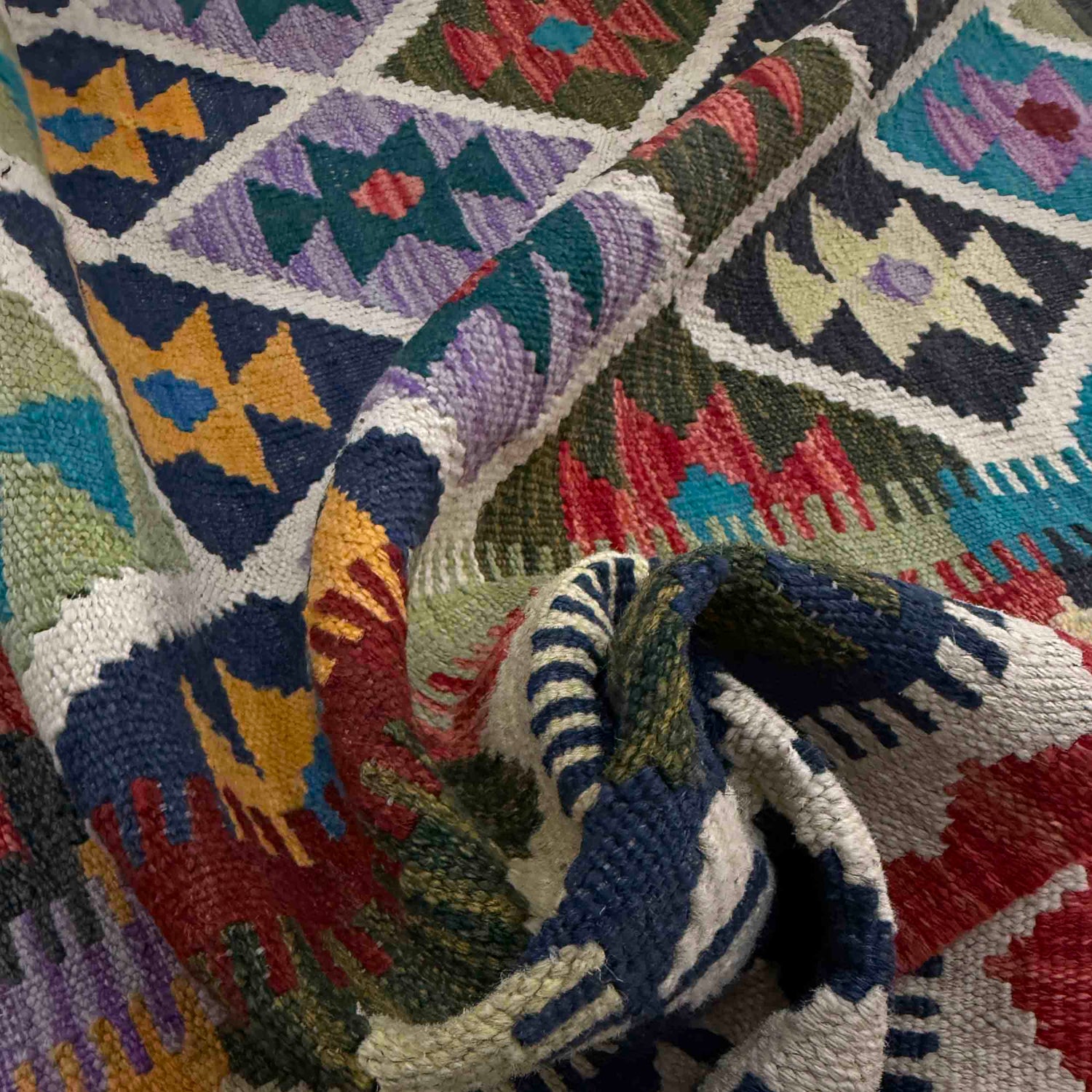 Handmade Multi Kilim Geometric 5x8 ft