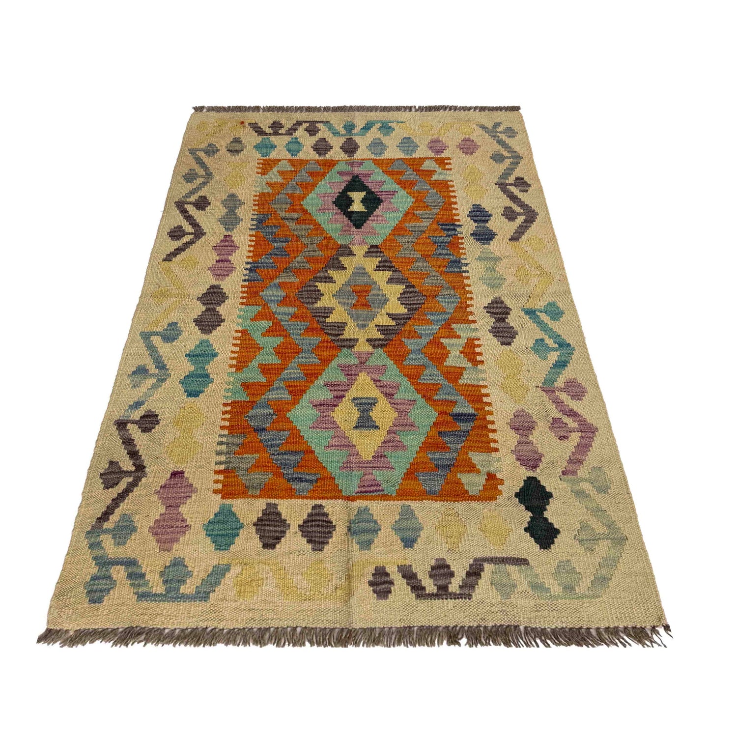 Handmade Multi Kilim Geometric 2x4 ft