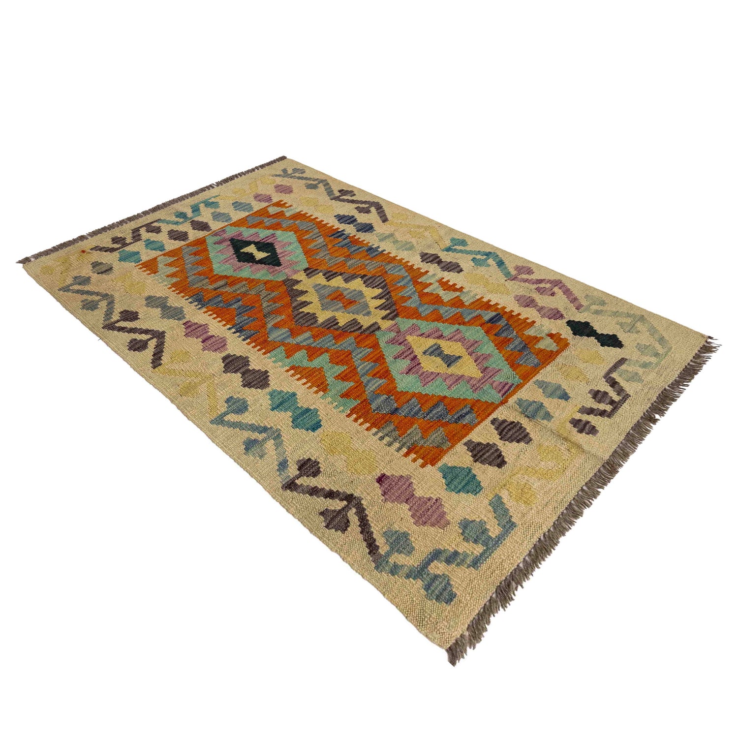 Handmade Multi Kilim Geometric 2x4 ft