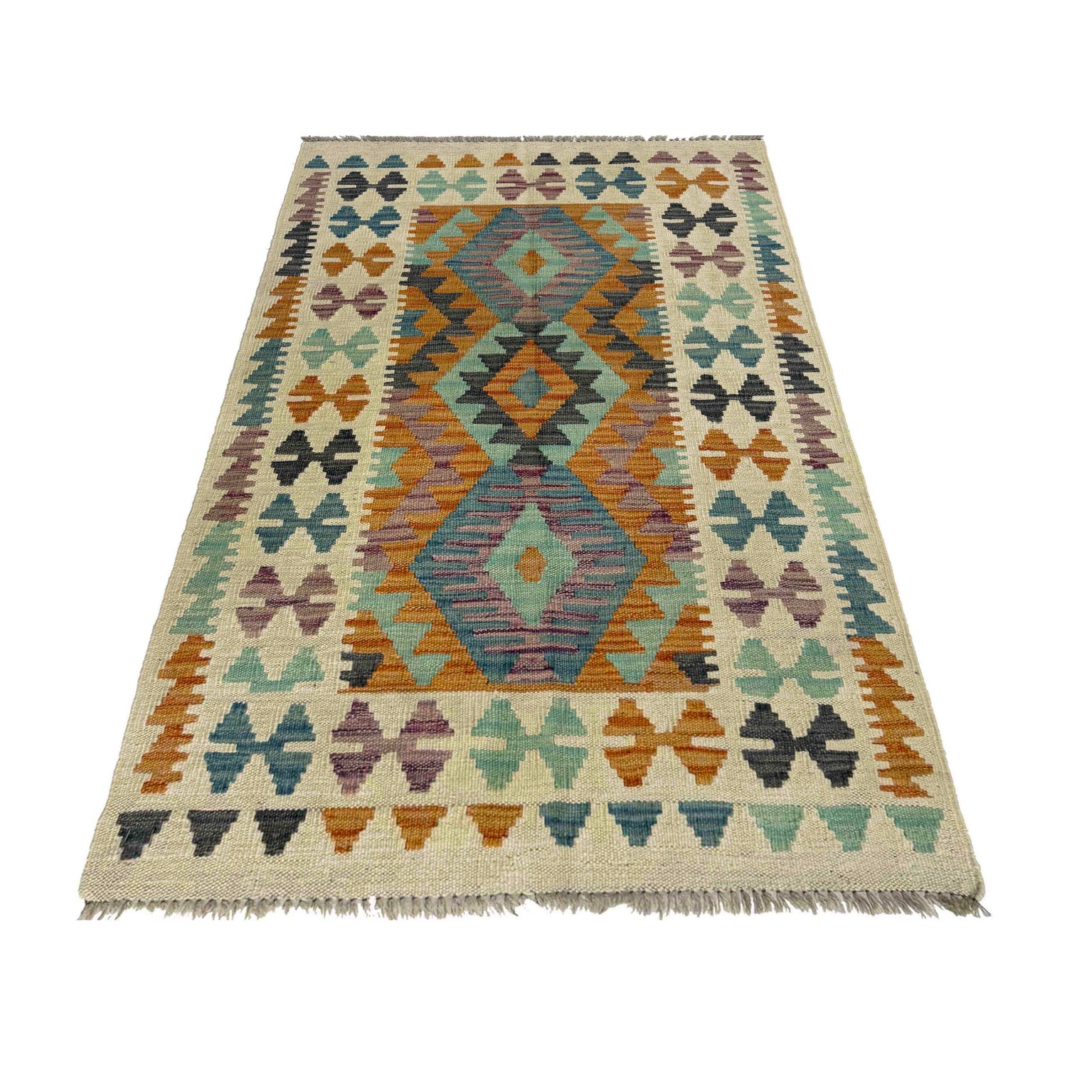Handmade Multi Kilim Geometric 2x4 ft