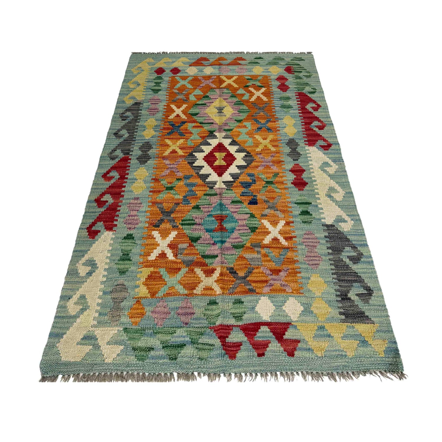 Handmade Multi Kilim Geometric 2x4 ft