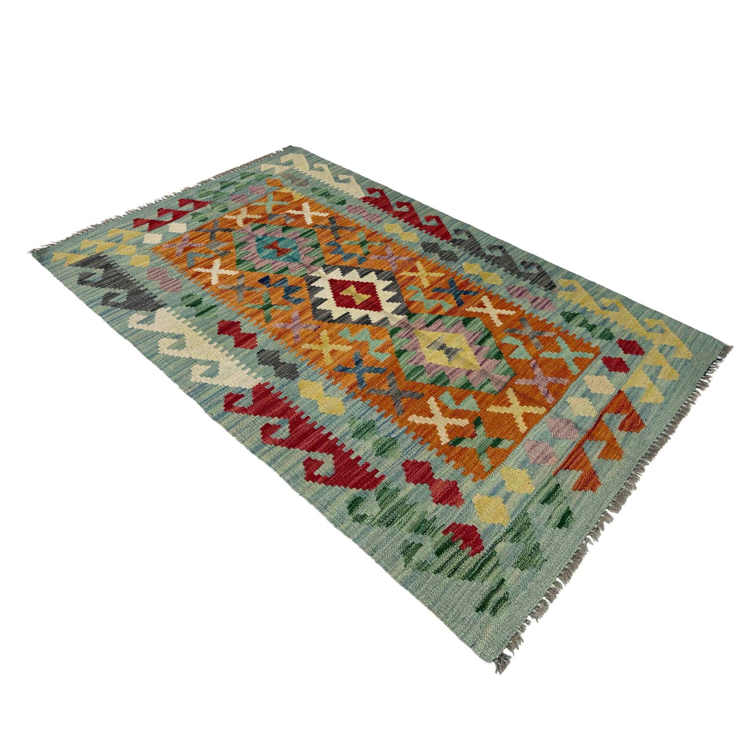 Handmade Multi Kilim Geometric 2x4 ft