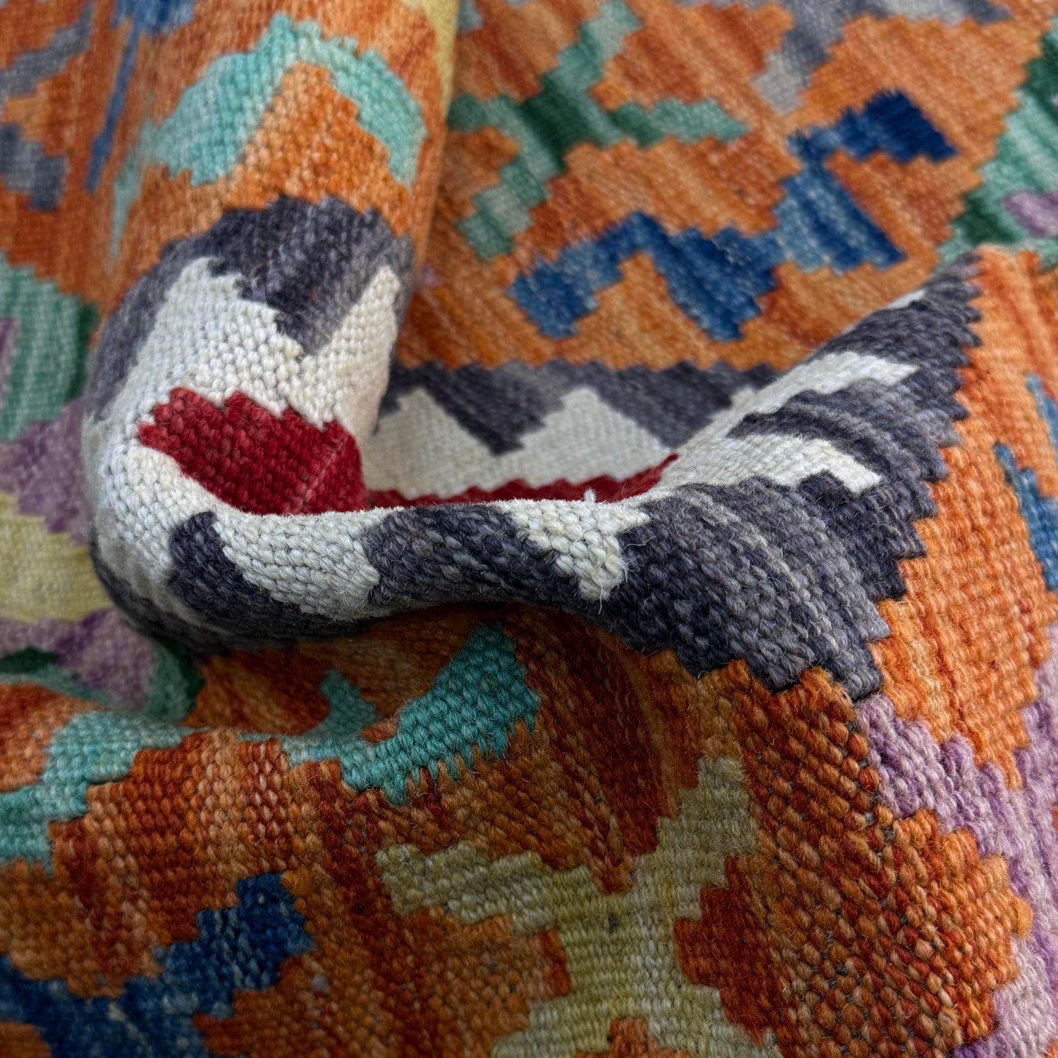 Handmade Multi Kilim Geometric 2x4 ft