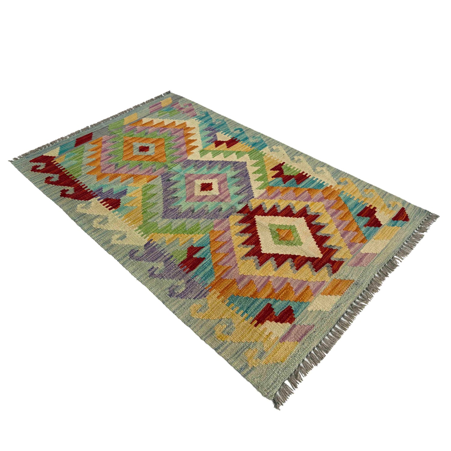 Handmade Multi Kilim Geometric 2x4 ft