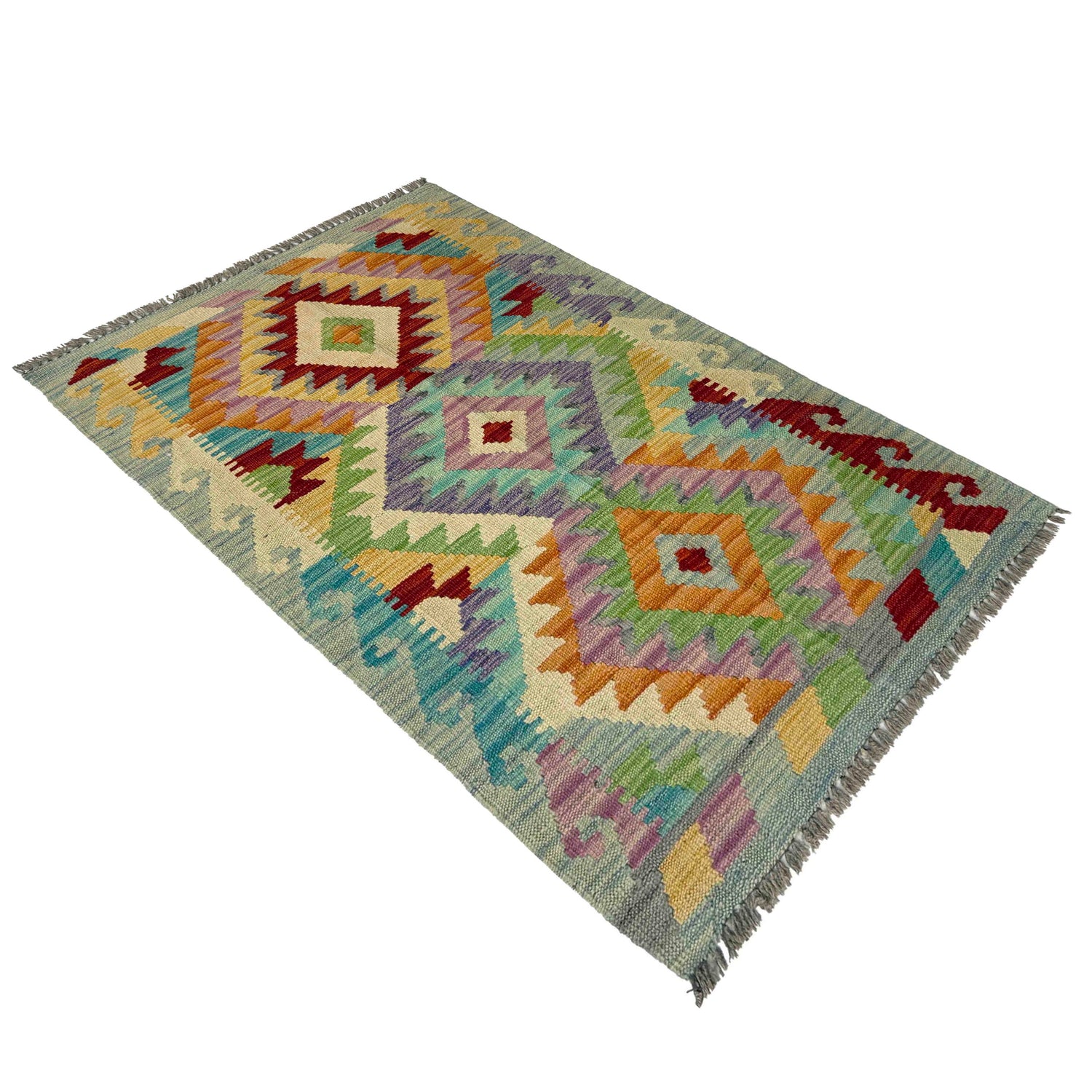 Handmade Multi Kilim Geometric 2x4 ft