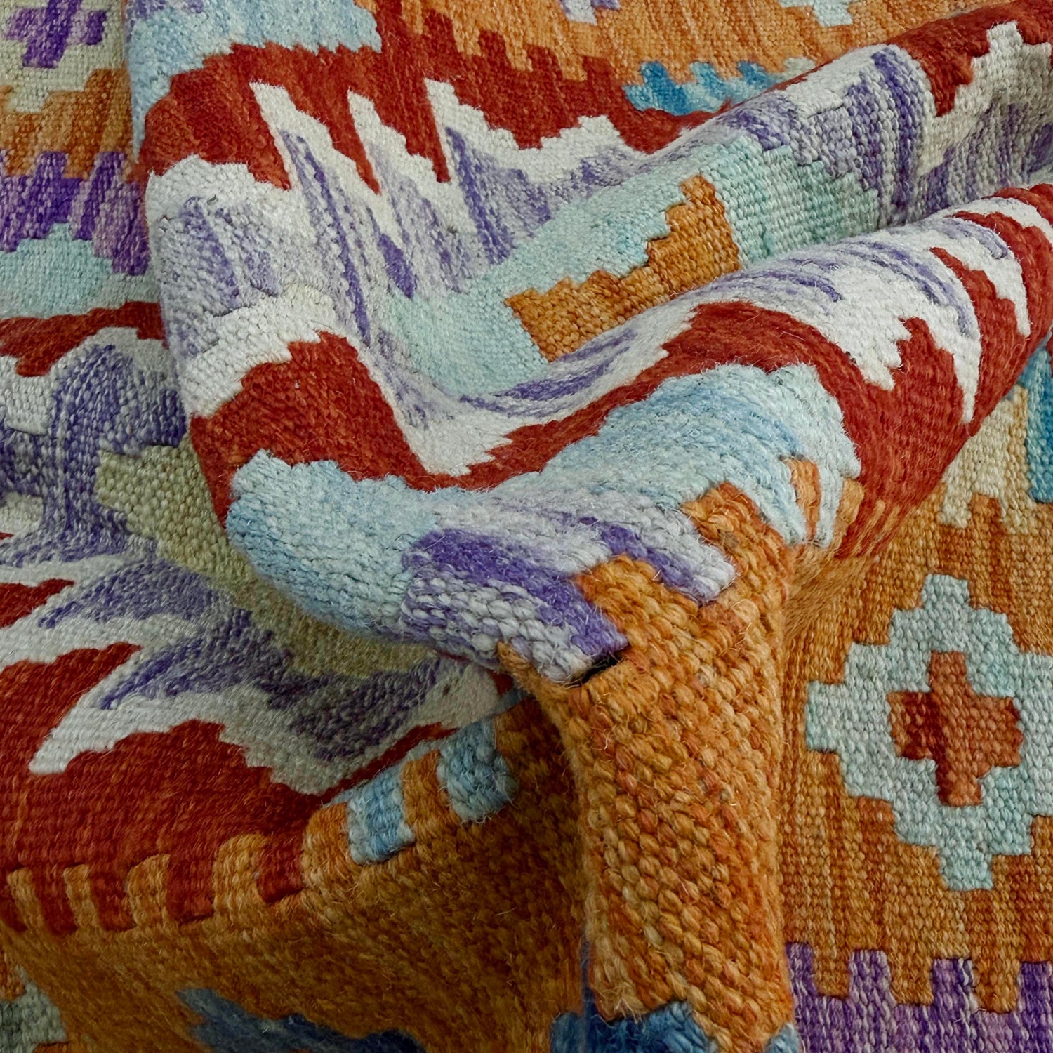 Handmade Multi Kilim Geometric 2x4 ft
