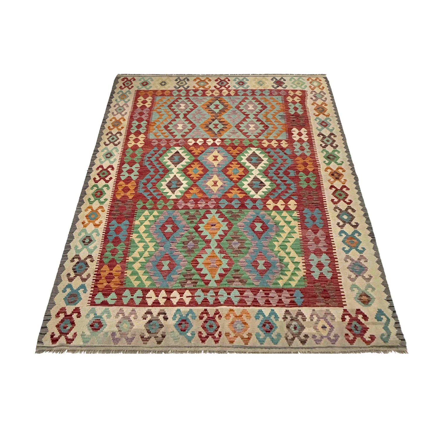 Handmade Multi Kilim Geometric 7x10 ft
