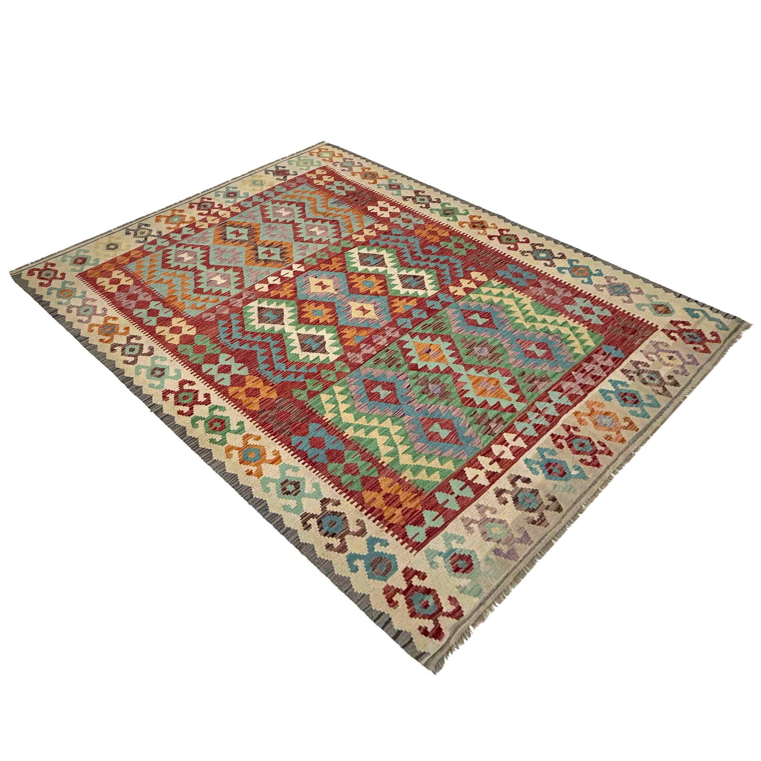 Handmade Multi Kilim Geometric 7x10 ft