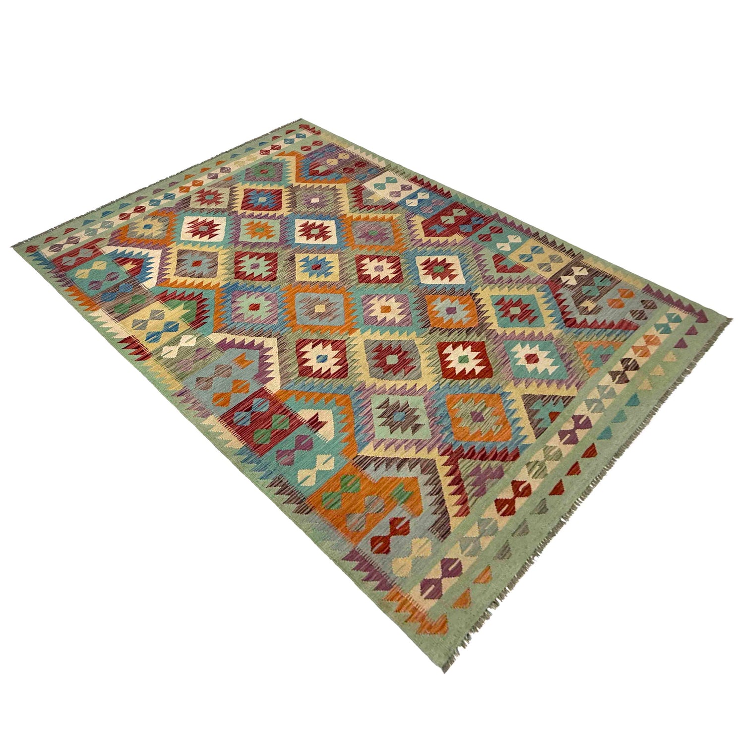 Handmade Multi Kilim Geometric 7x10 ft