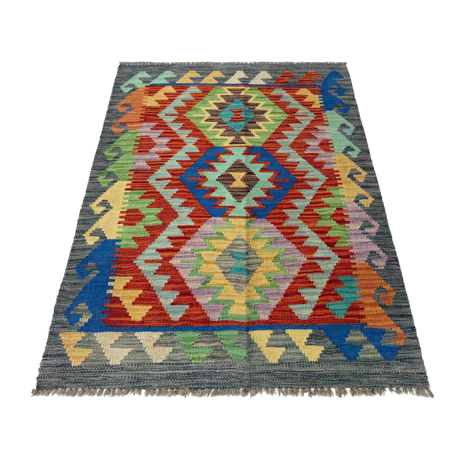 Handmade Multi Kilim Geometric 2x4 ft