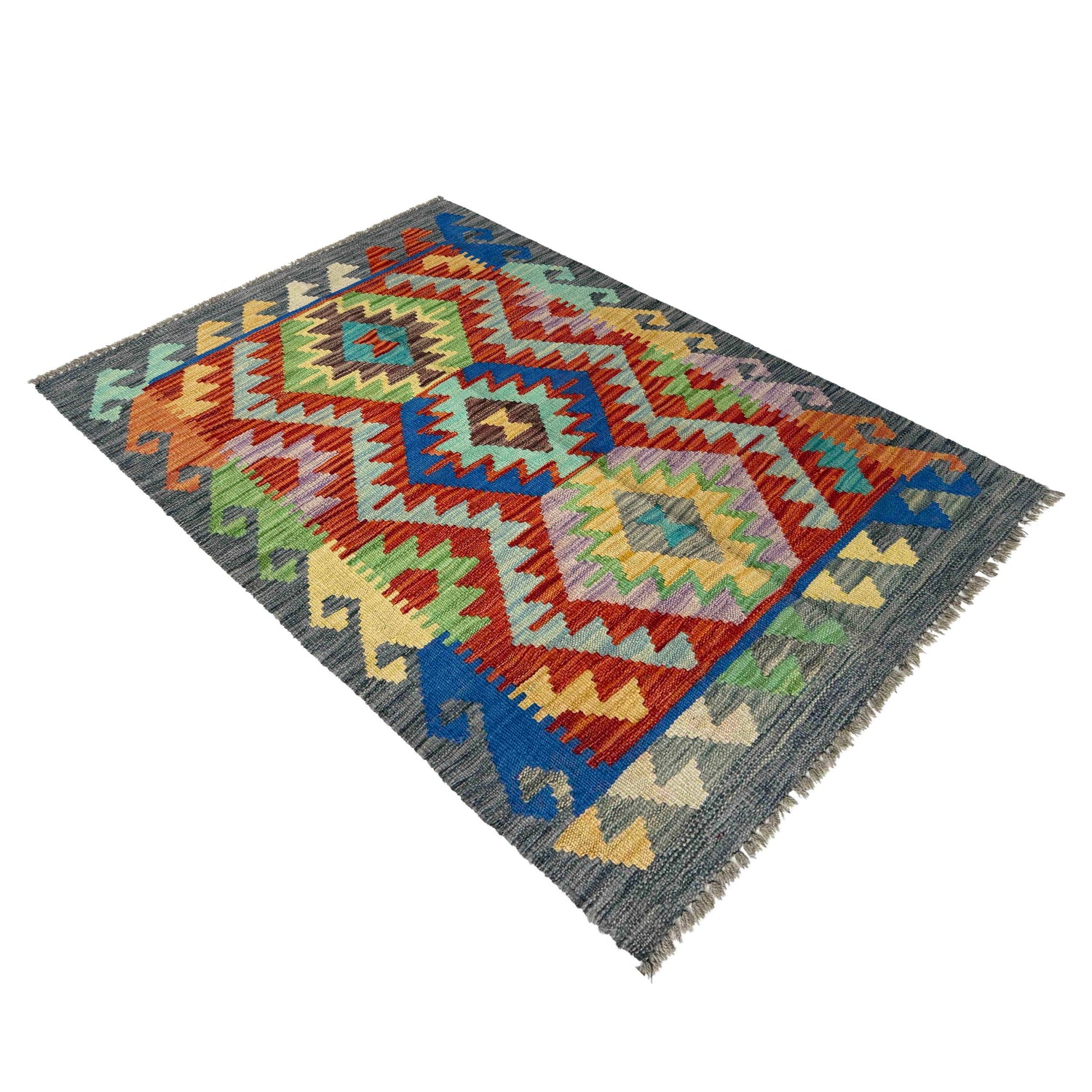 Handmade Multi Kilim Geometric 2x4 ft