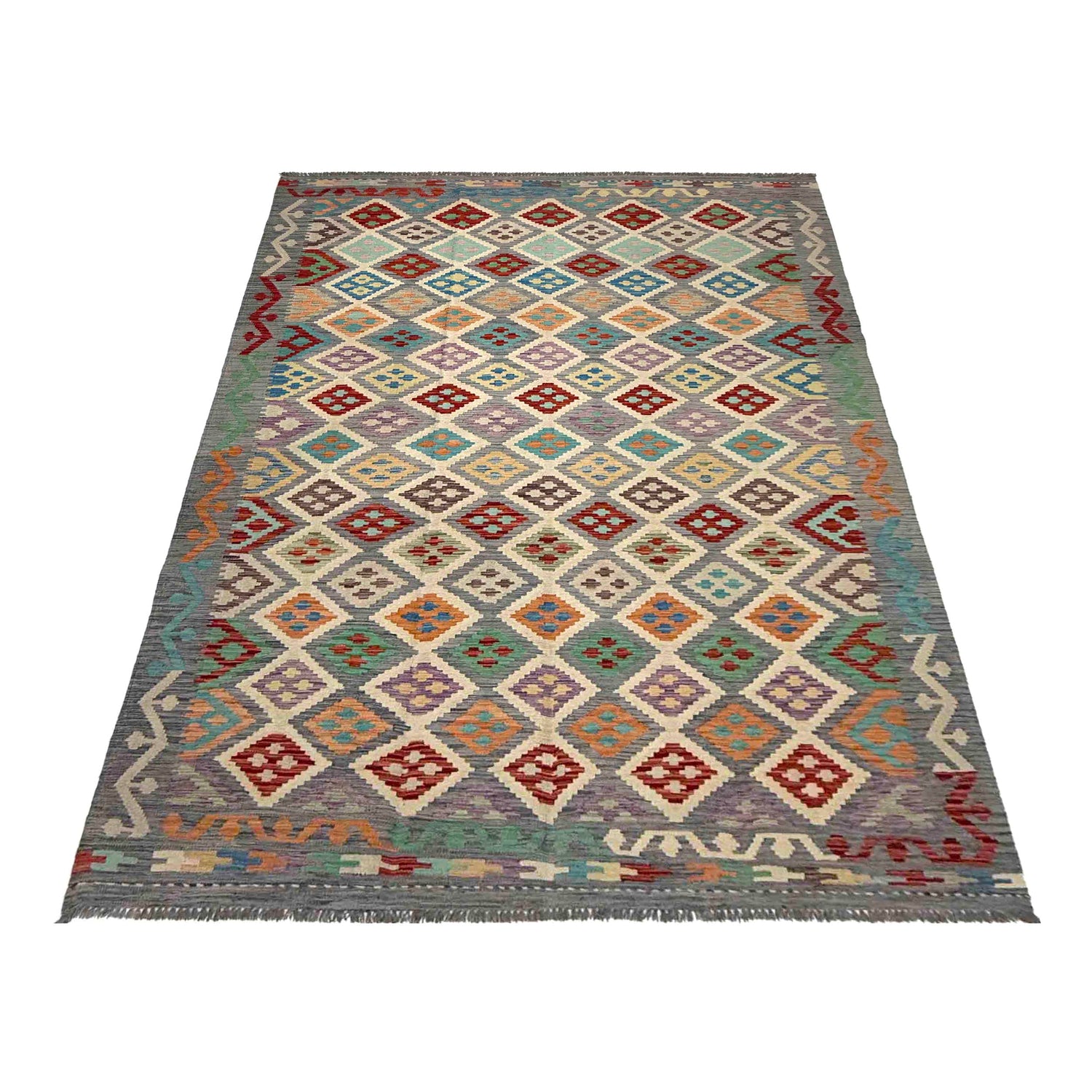 Handmade Multi Kilim Geometric 7x10 ft