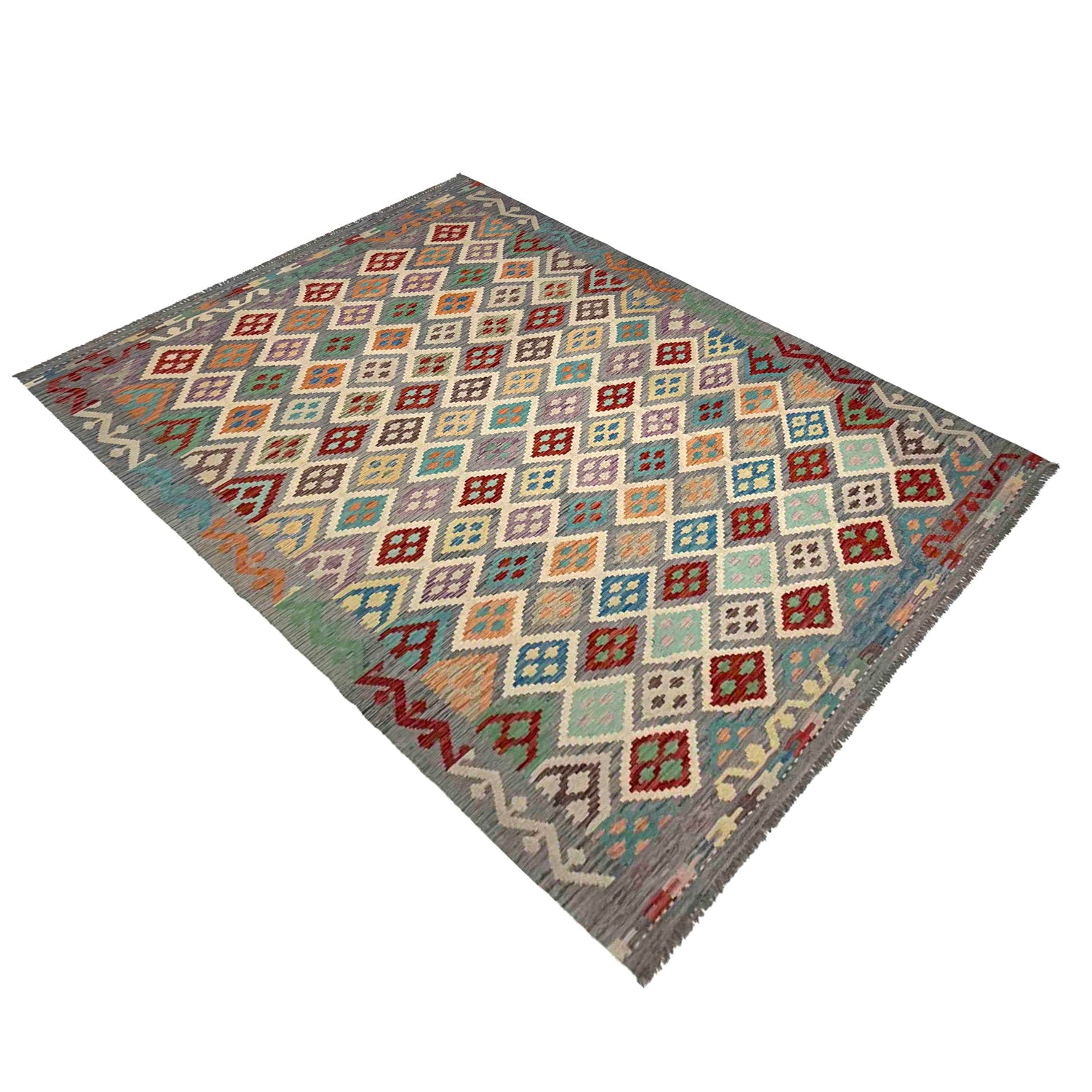 Handmade Multi Kilim Geometric 7x10 ft