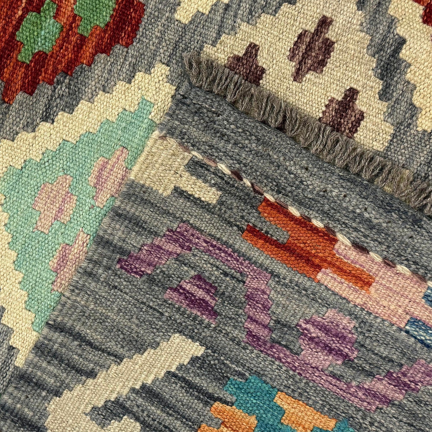 Handmade Multi Kilim Geometric 7x10 ft
