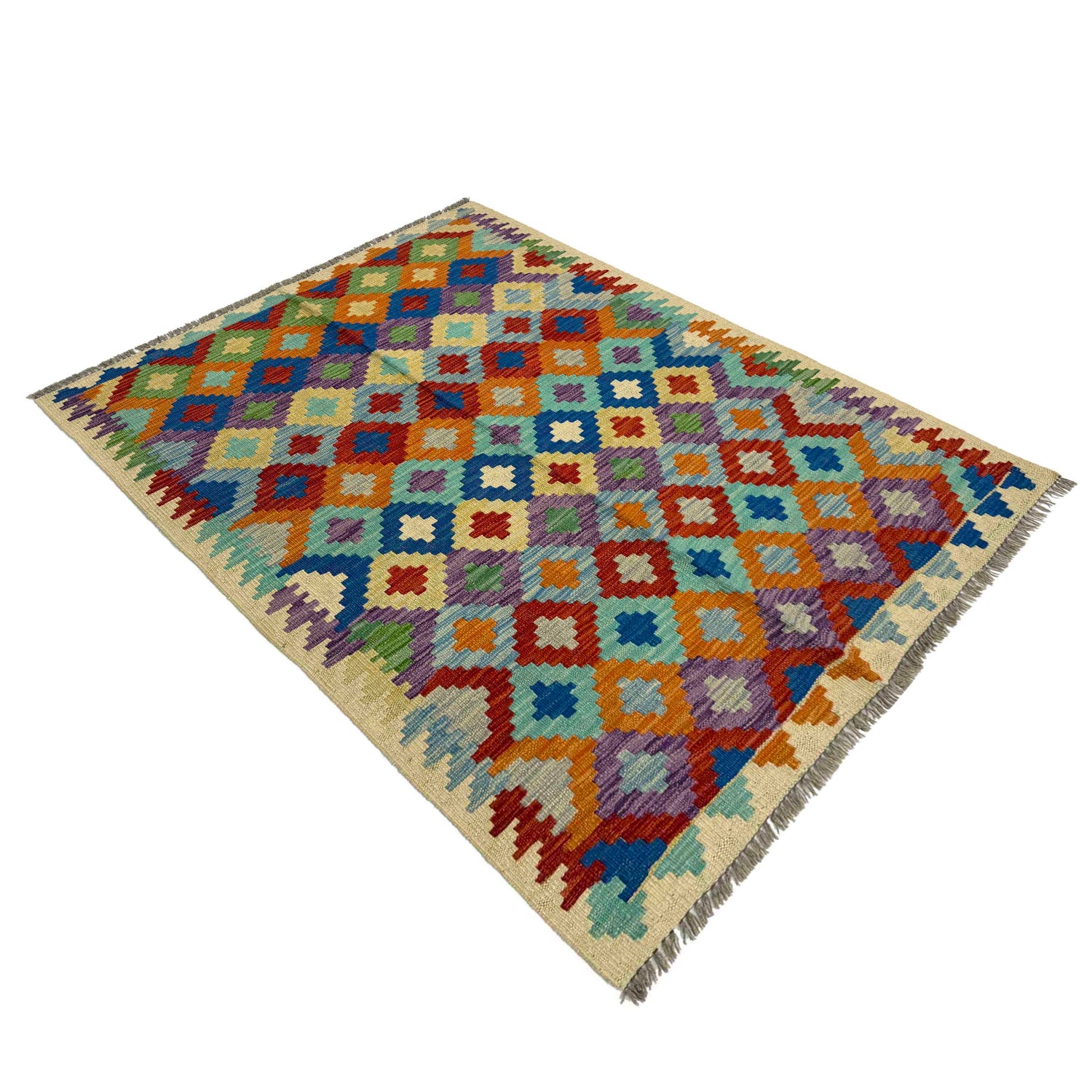 Handmade Multi Kilim Geometric 3x5 ft