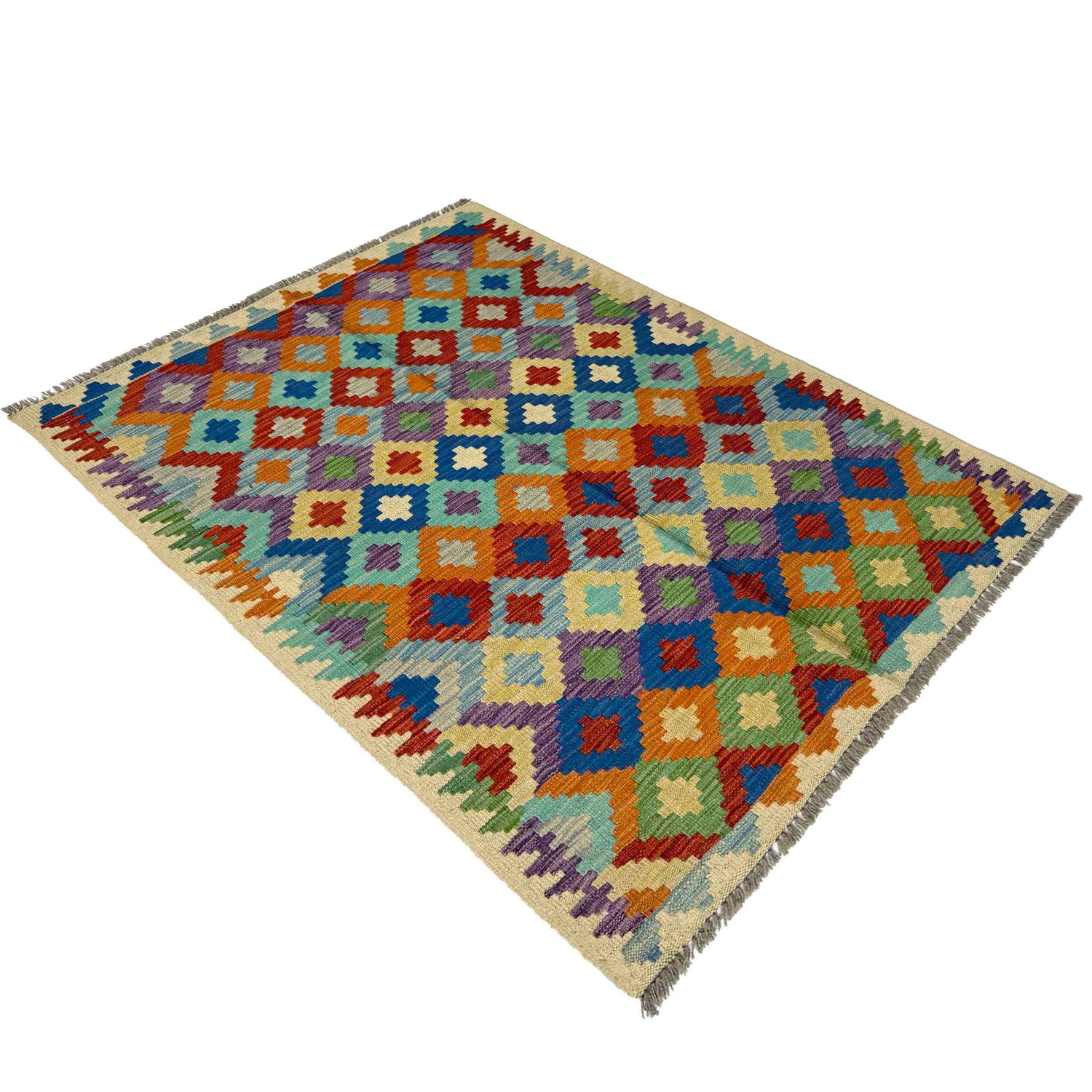 Handmade Multi Kilim Geometric 3x5 ft