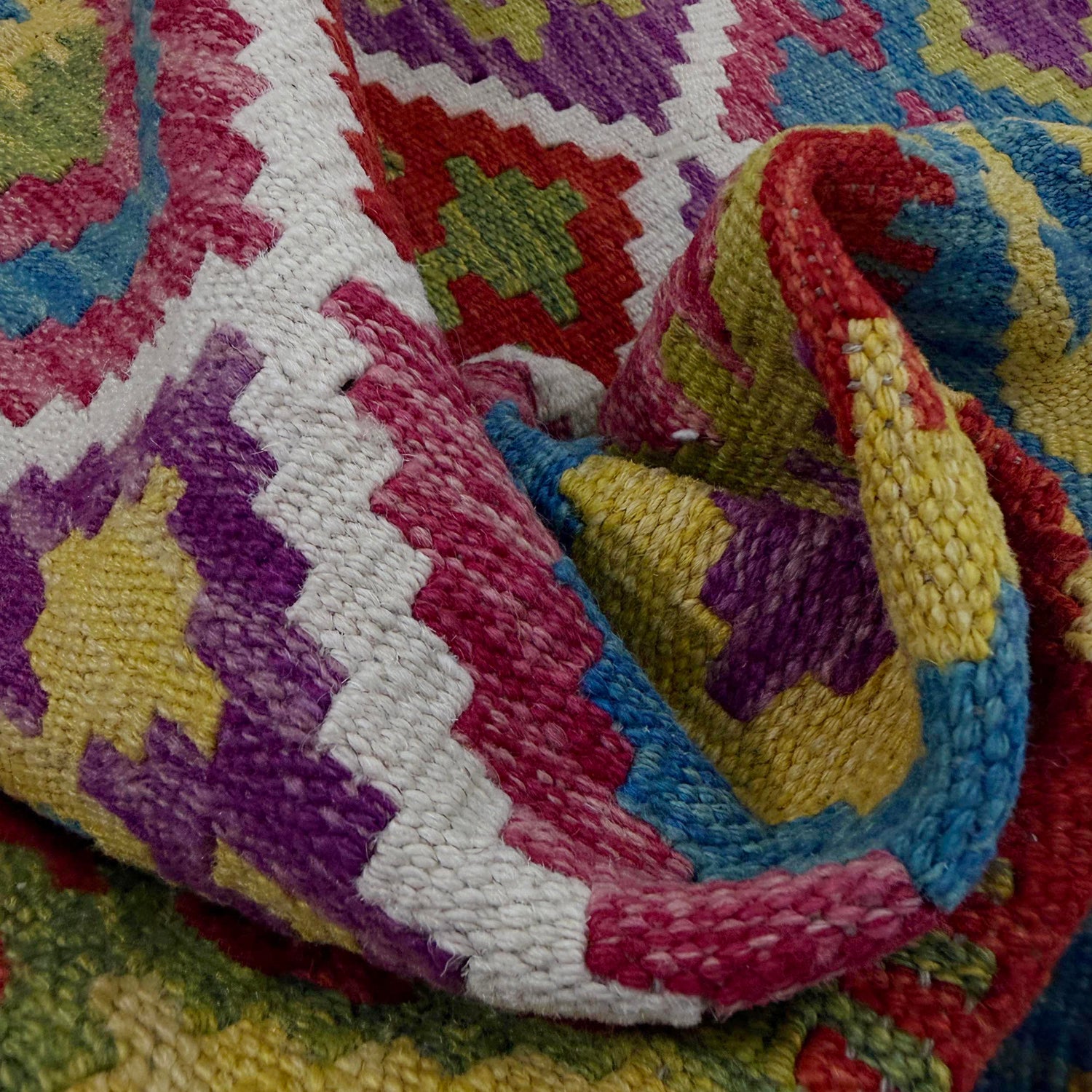 Handmade Multi Kilim Geometric 10' Runner