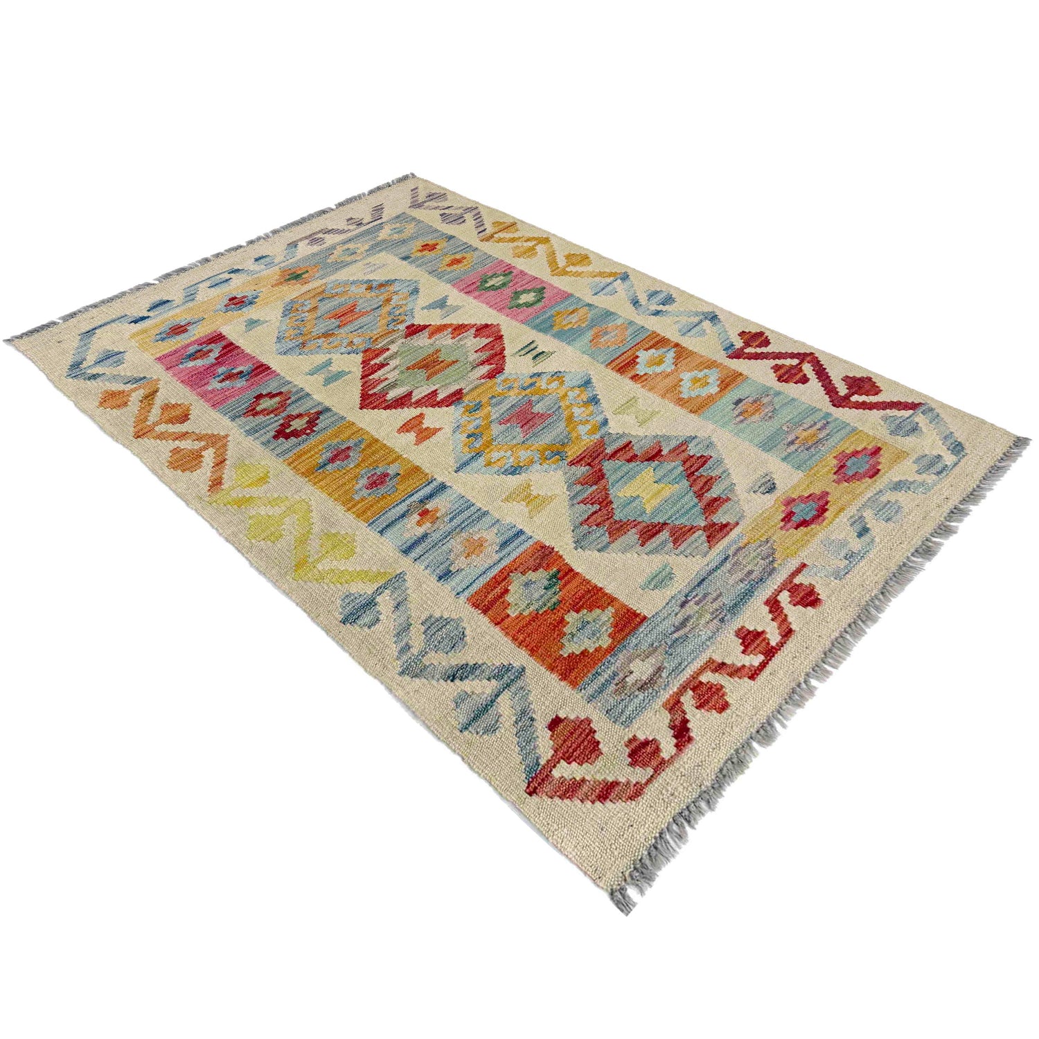 Handmade Multi Kilim Geometric 2x4 ft