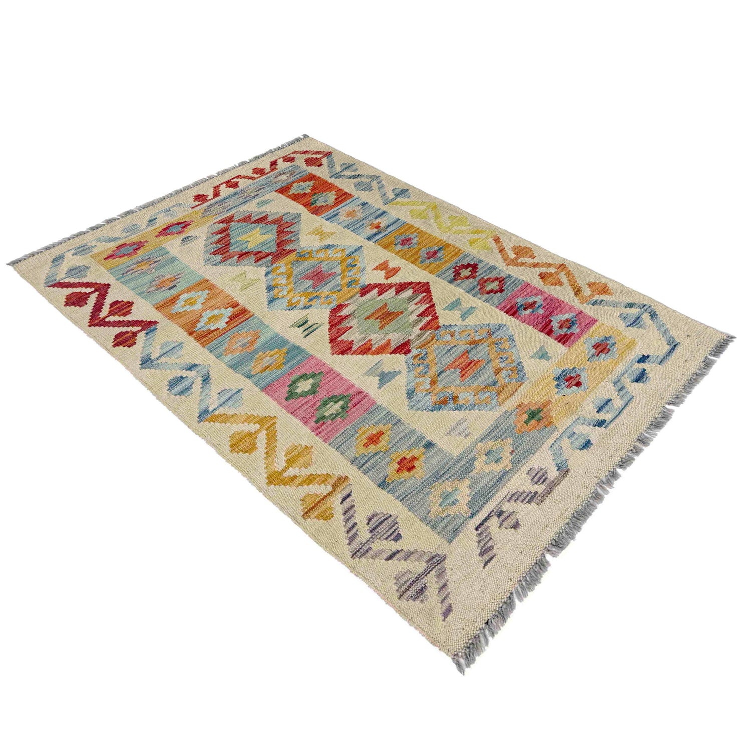 Handmade Multi Kilim Geometric 2x4 ft