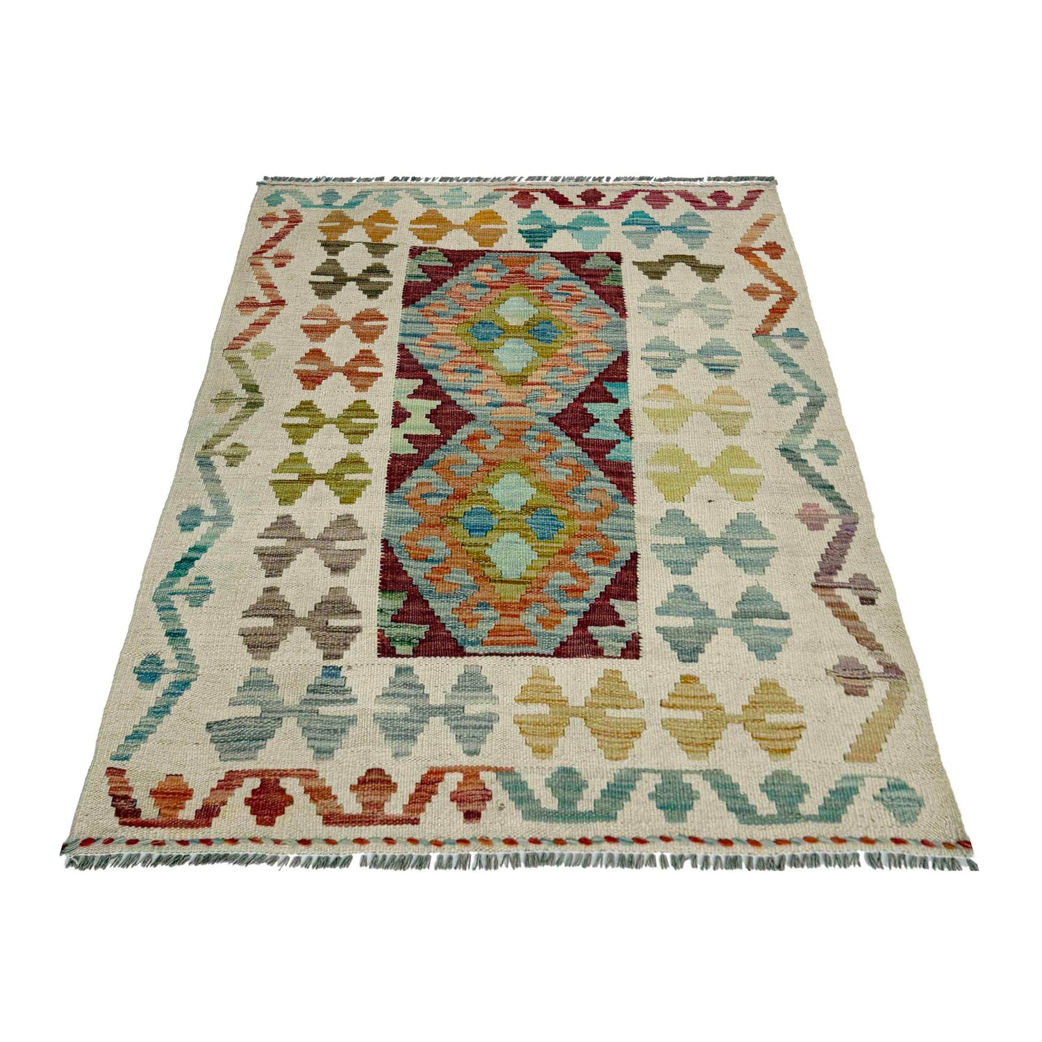 Handmade Multi Kilim Geometric 2x4 ft