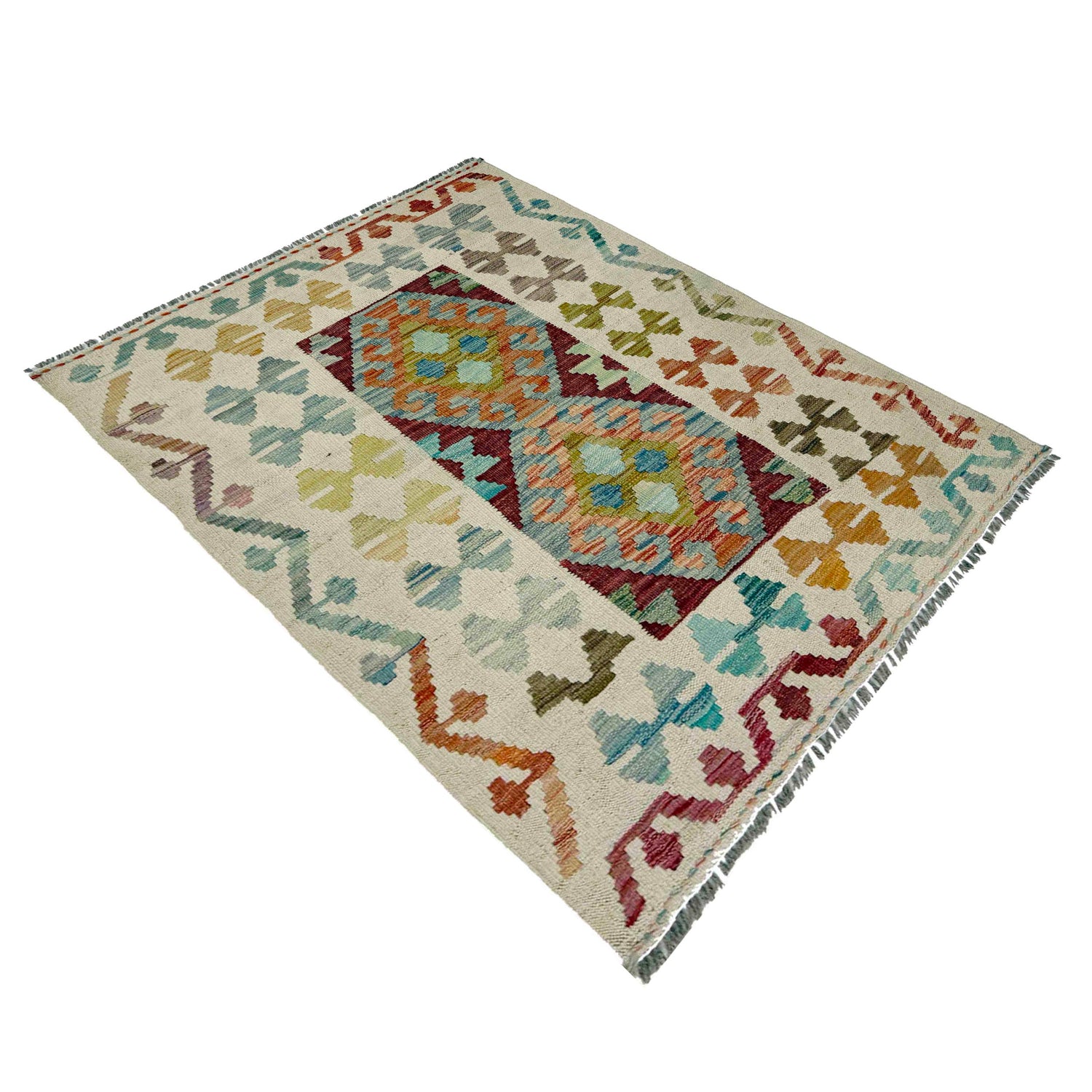 Handmade Multi Kilim Geometric 2x4 ft