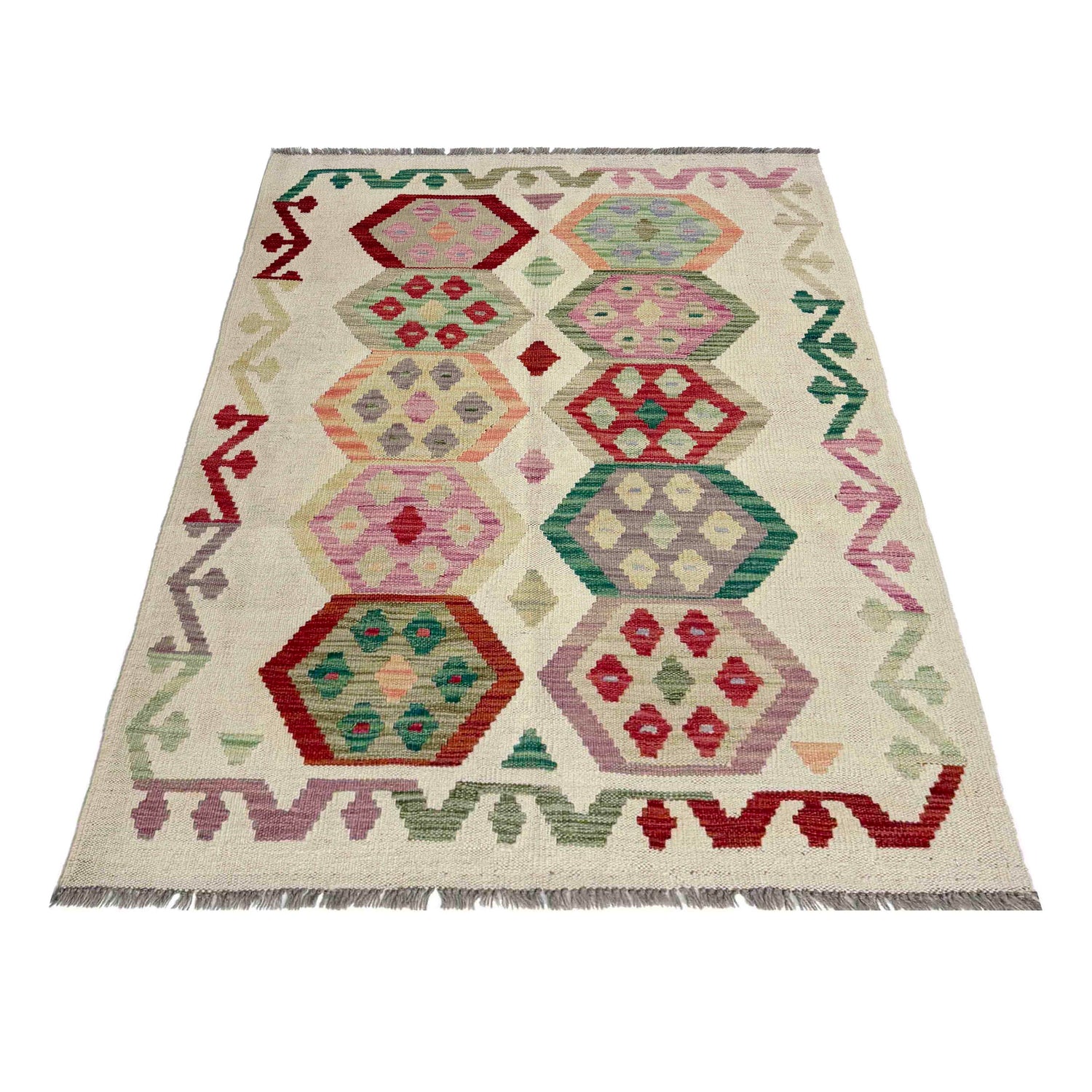 Handmade Multi Kilim Geometric 3x5 ft