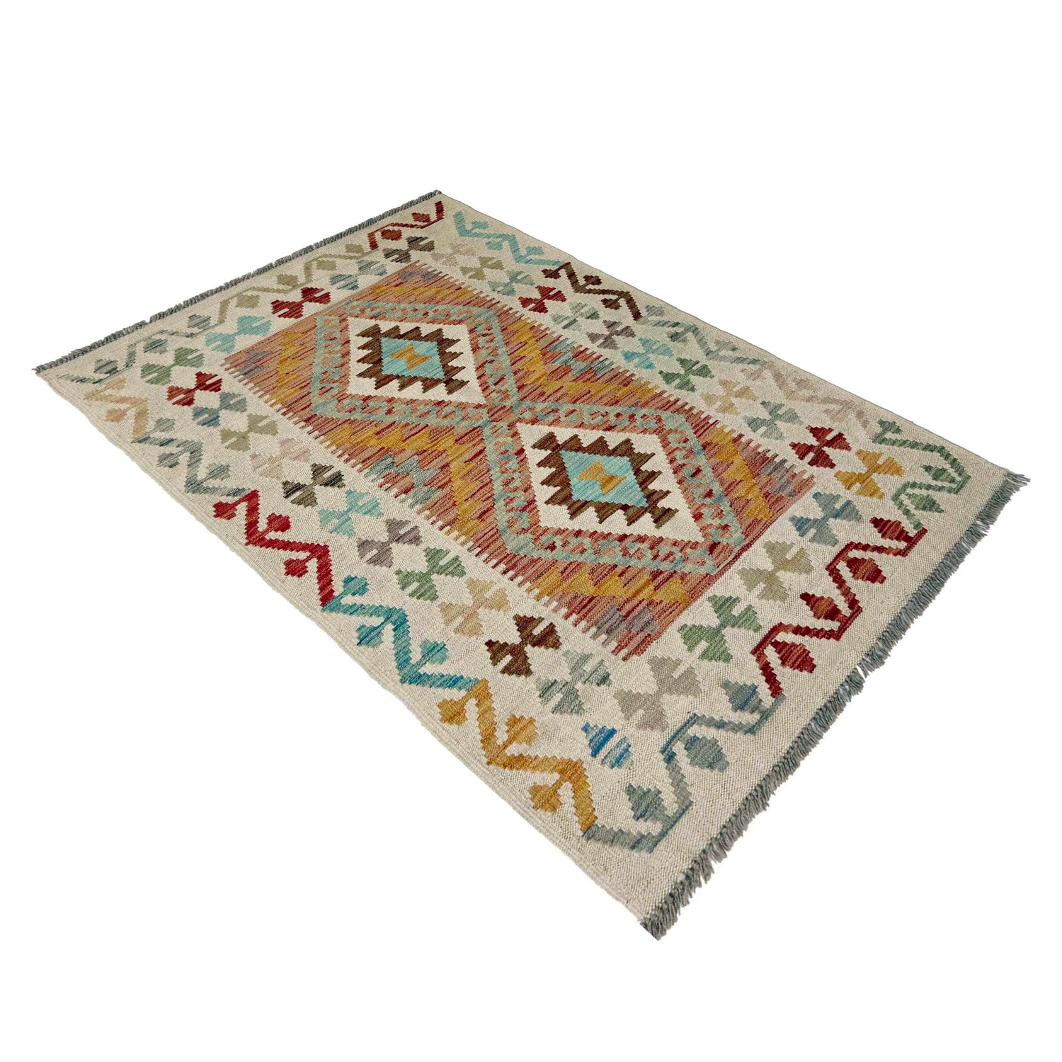 Handmade Multi Kilim Geometric 2x4 ft