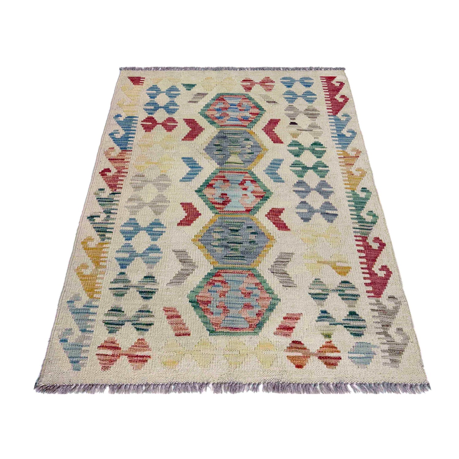 Handmade Multi Kilim Geometric 2x4 ft