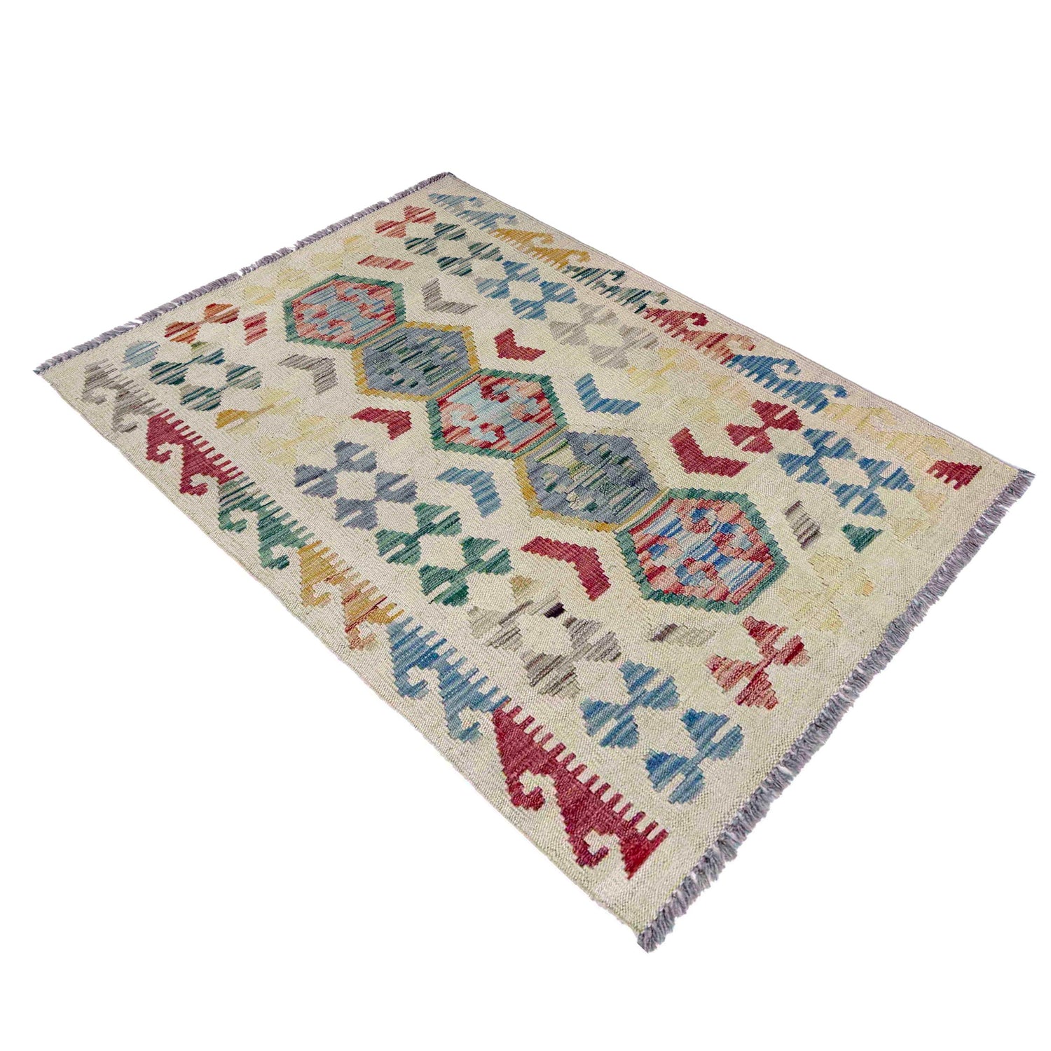 Handmade Multi Kilim Geometric 2x4 ft