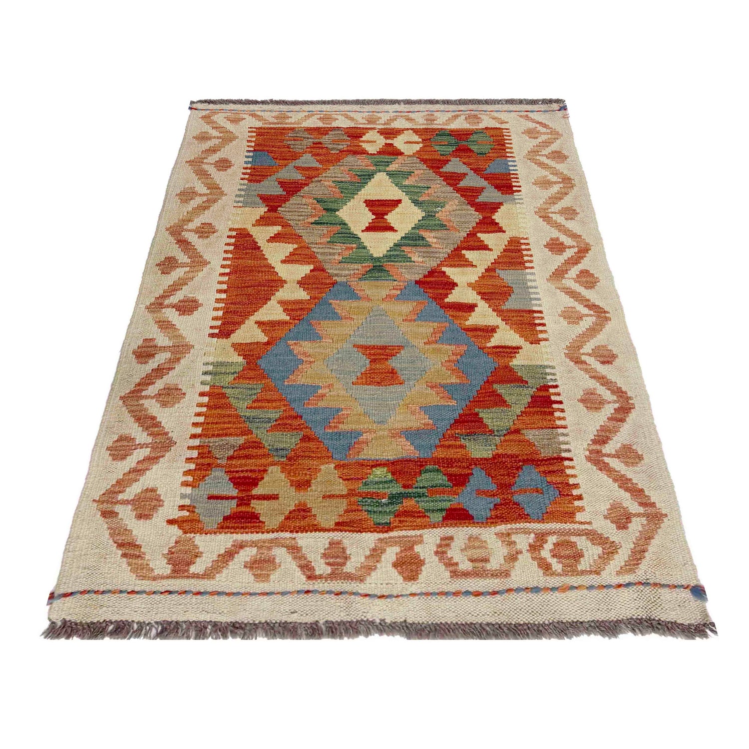 Handmade Multi Kilim Geometric 2x4 ft