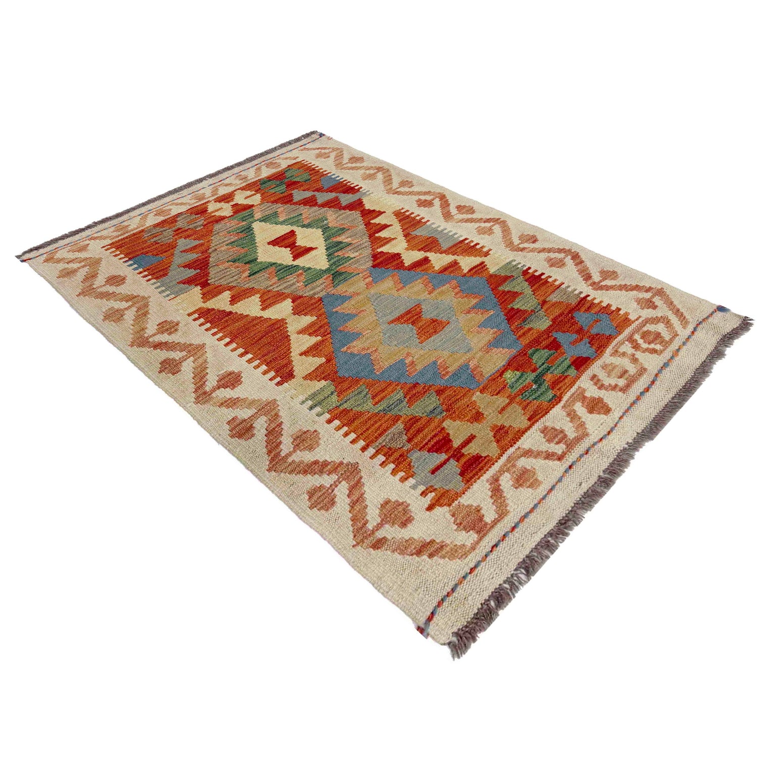 Handmade Multi Kilim Geometric 2x4 ft