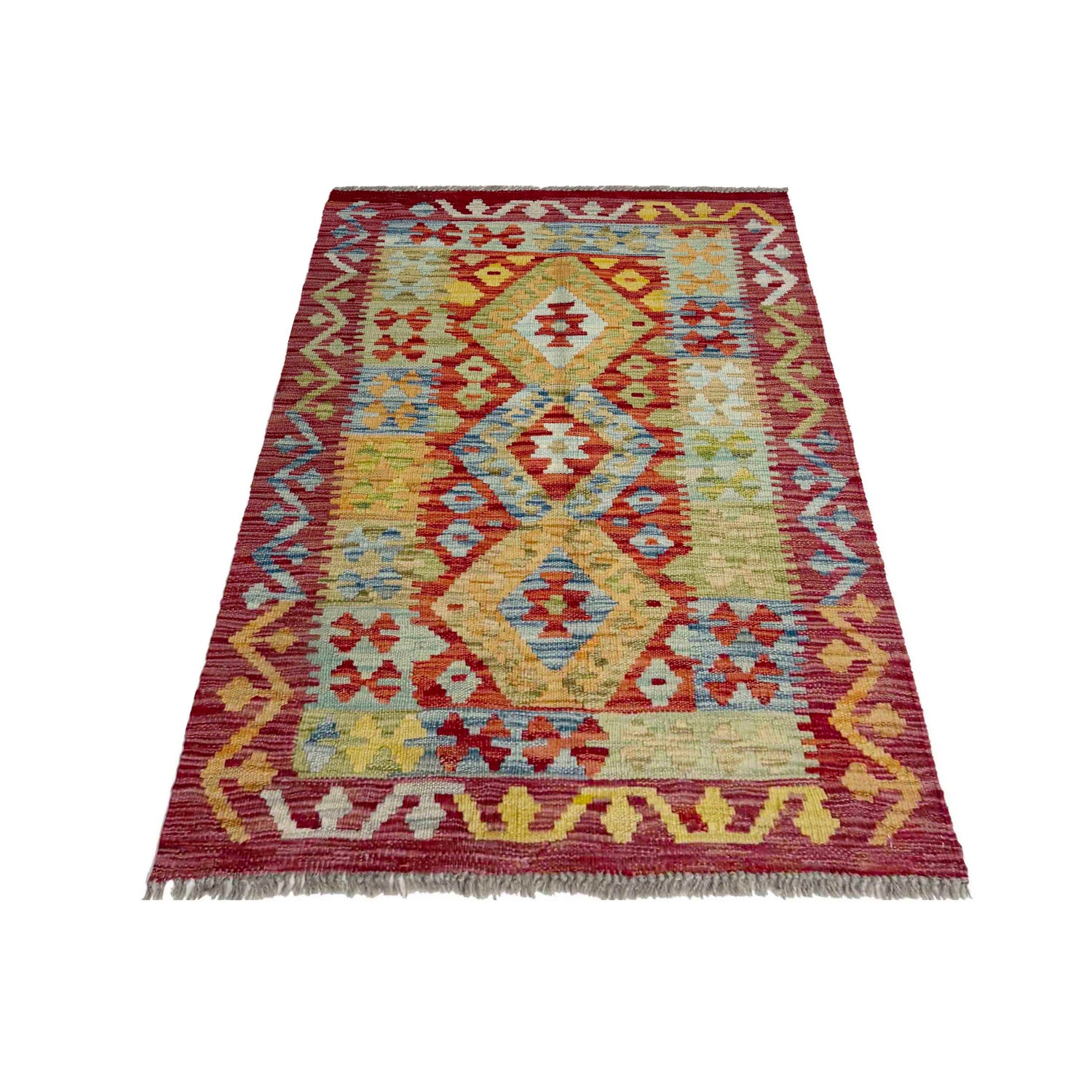 Handmade Multi Kilim Geometric 2x4 ft