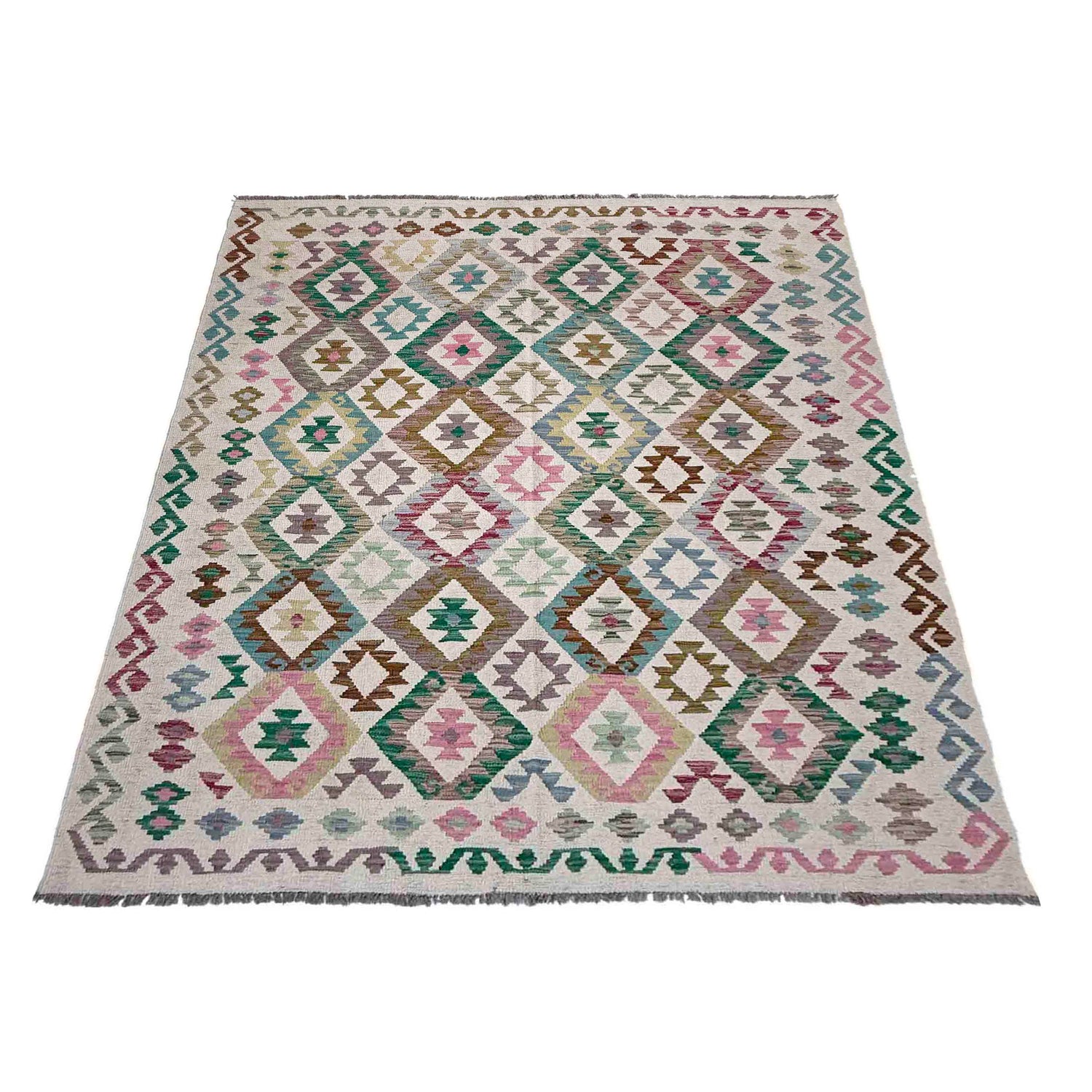 Handmade Multi Kilim Geometric 5x8 ft