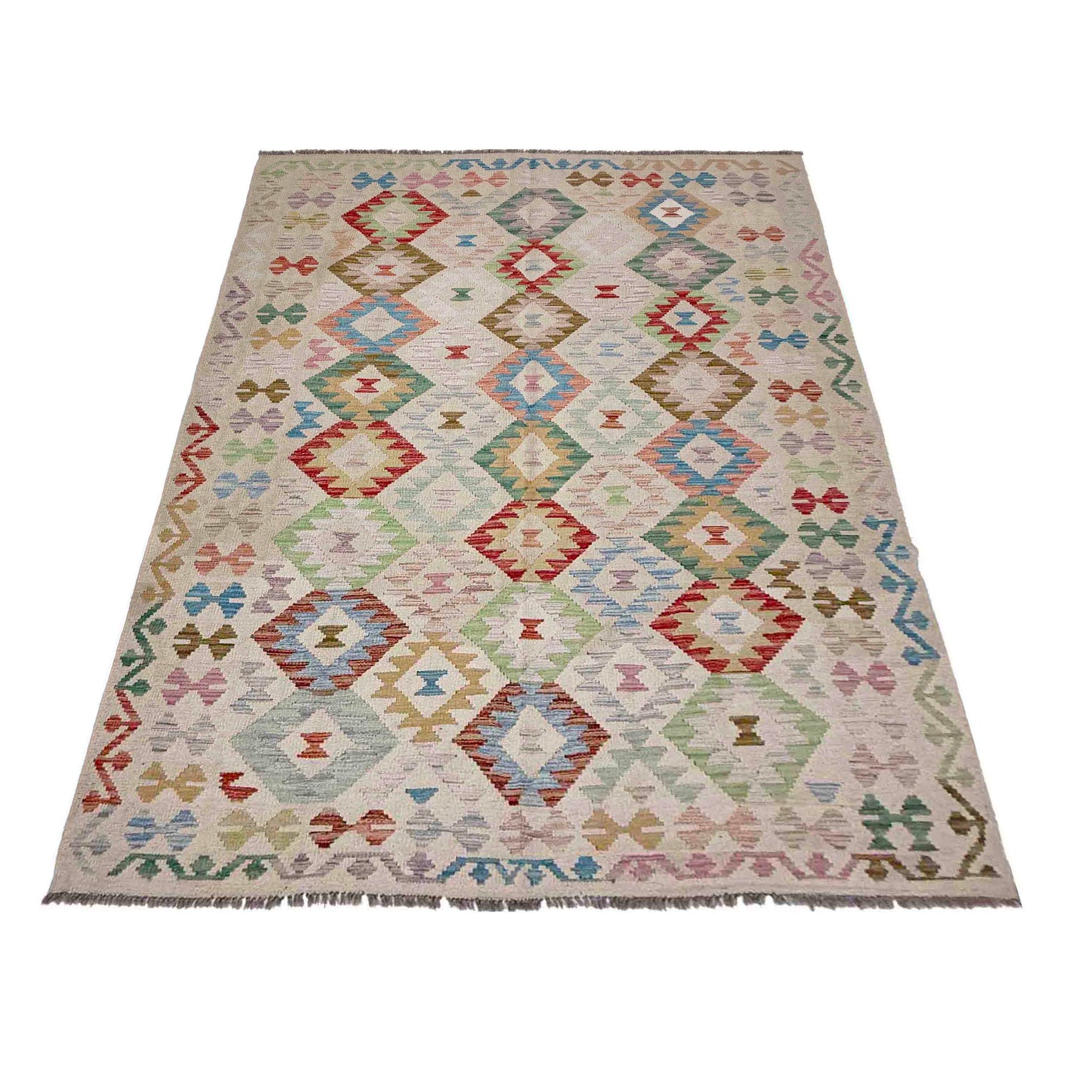 Handmade Multi Kilim Geometric 5x8 ft