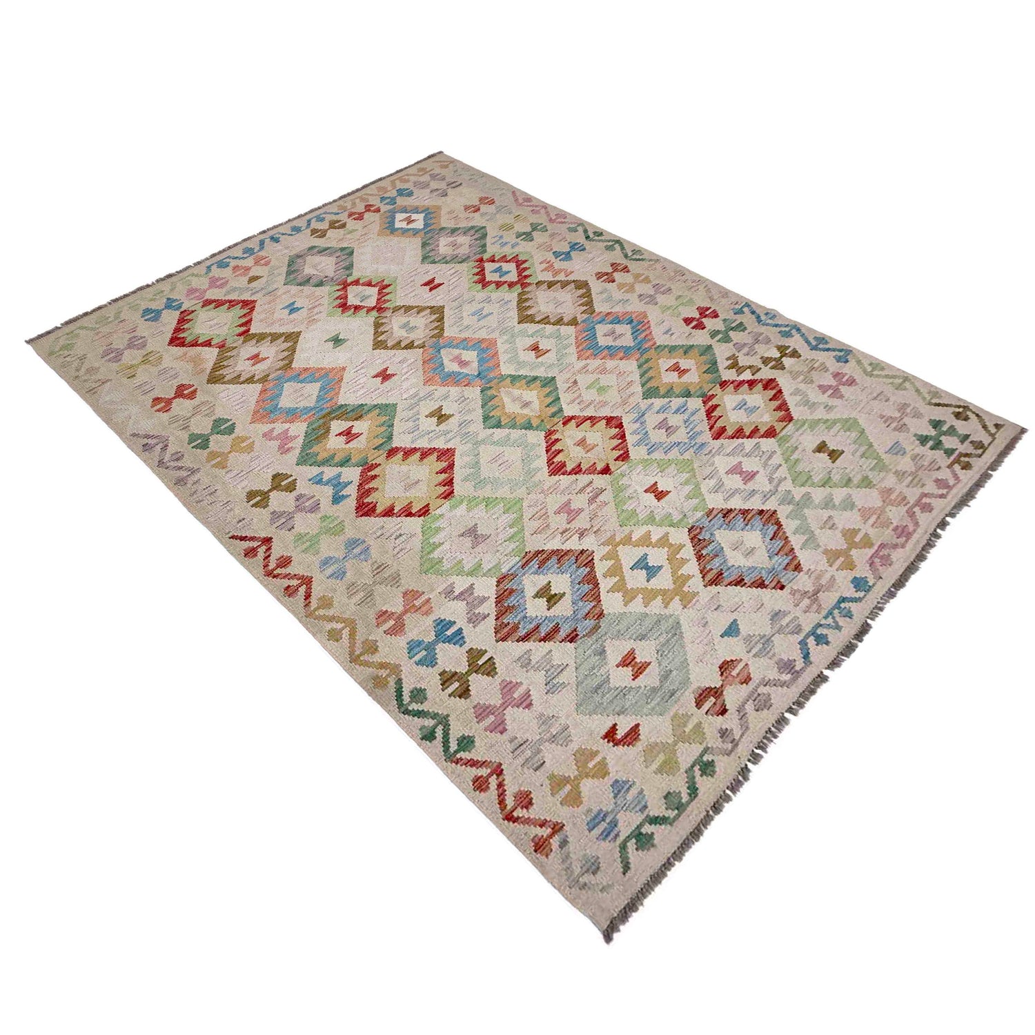 Handmade Multi Kilim Geometric 5x8 ft