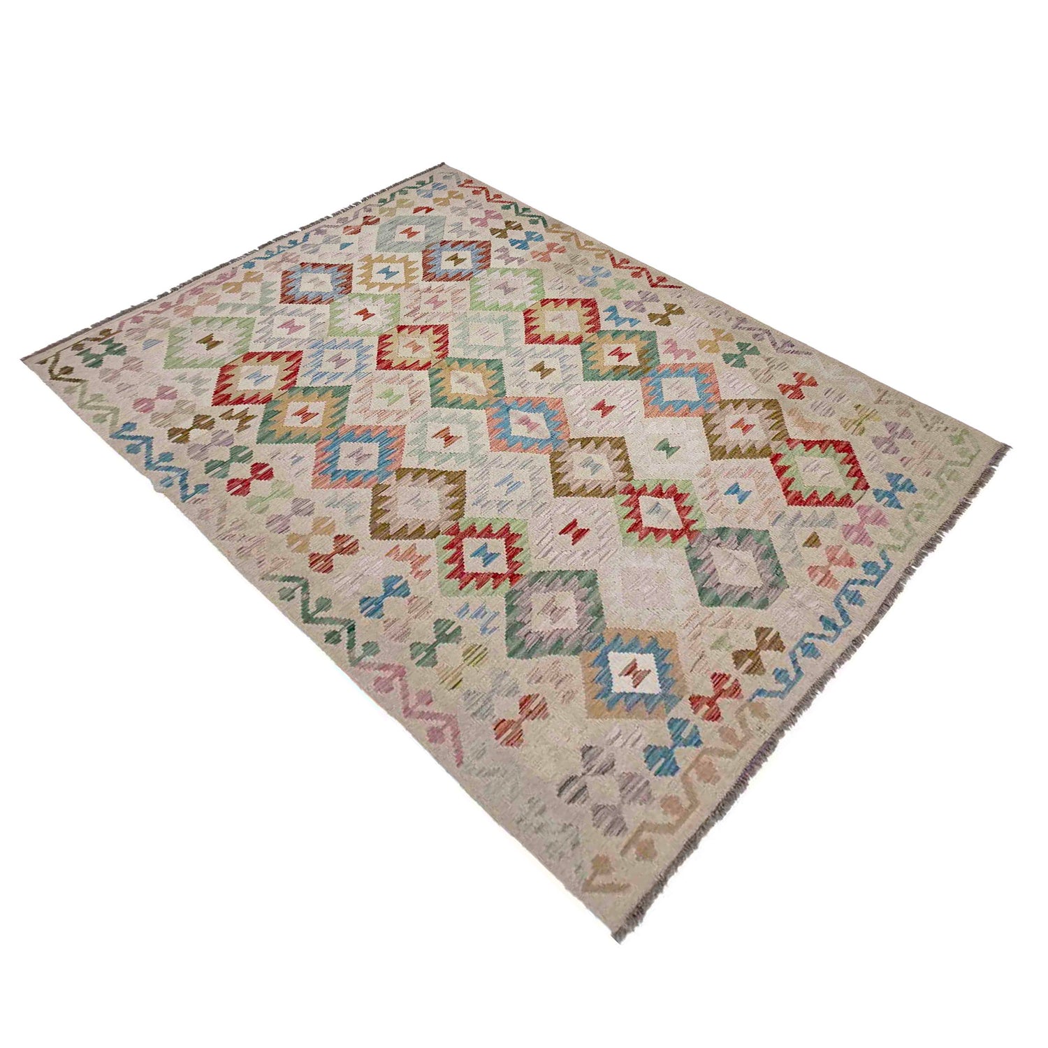 Handmade Multi Kilim Geometric 5x8 ft