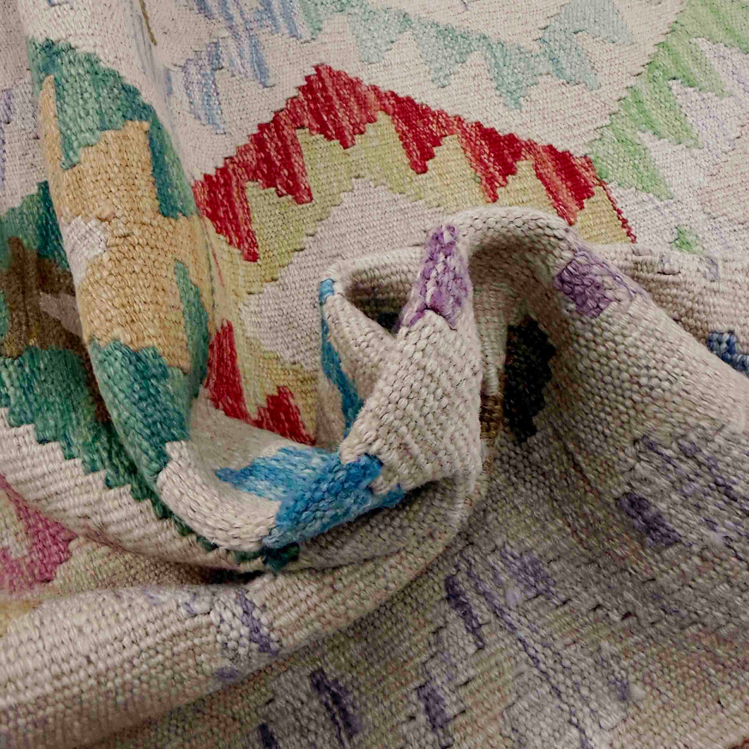 Handmade Multi Kilim Geometric 5x8 ft