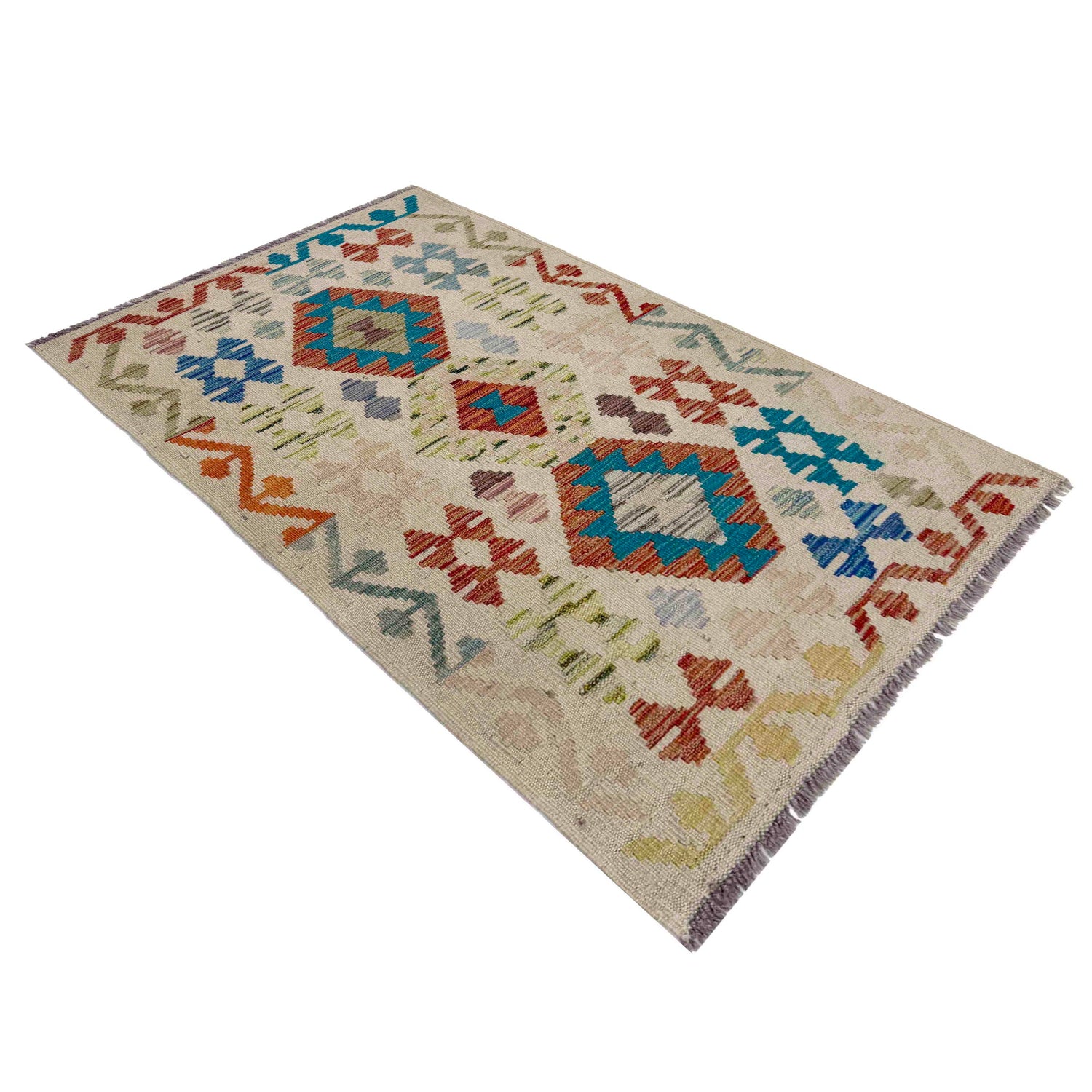 Handmade Multi Kilim Geometric 2x4 ft